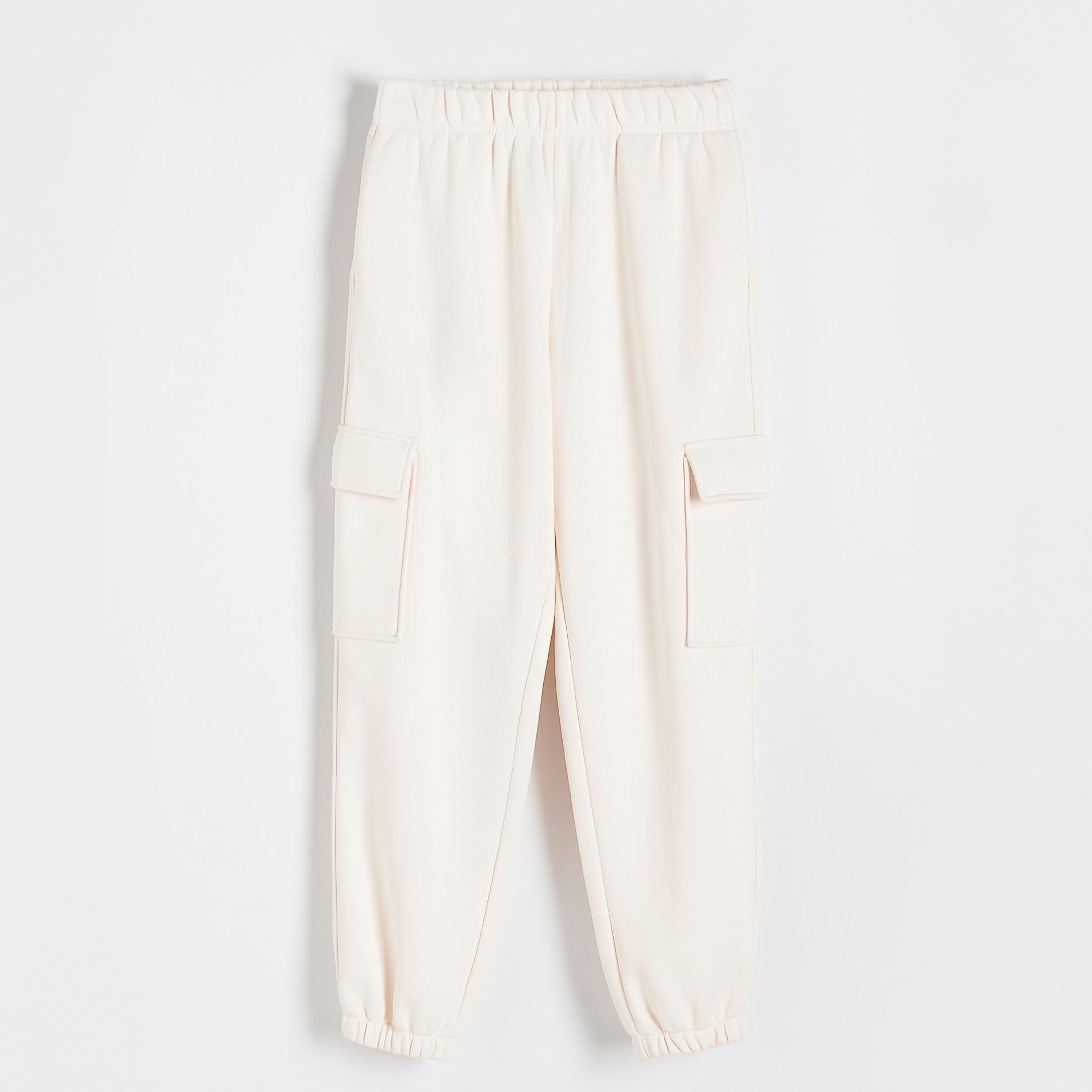 Cream Cargo Sweatpants, , large image number 0