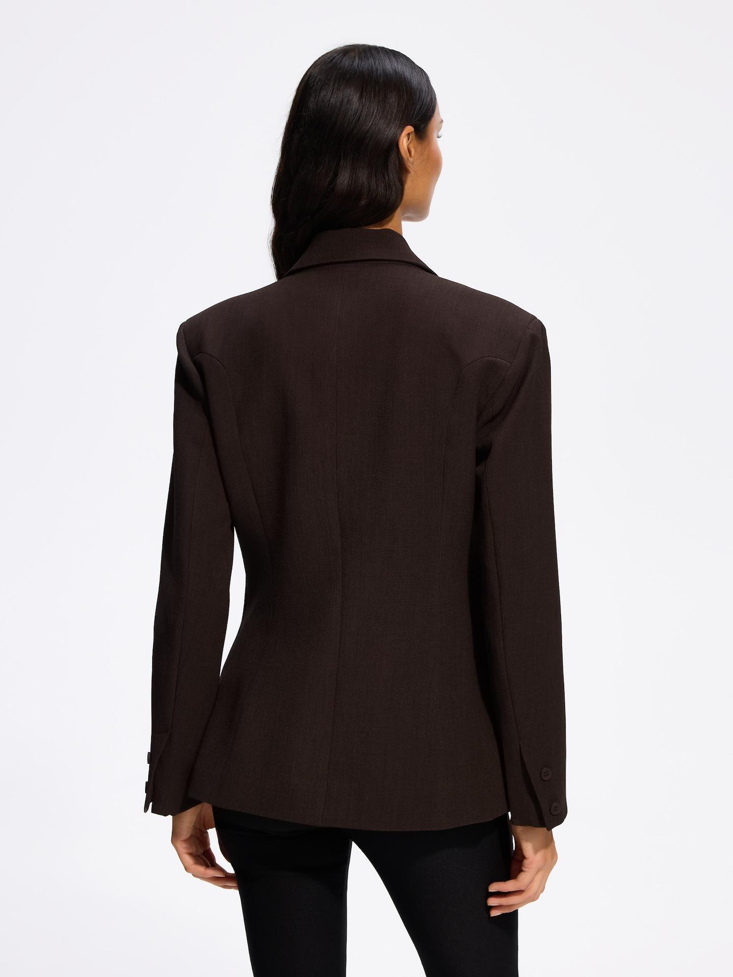 Brown Slim Fit Blazer, Brown, large image number 3