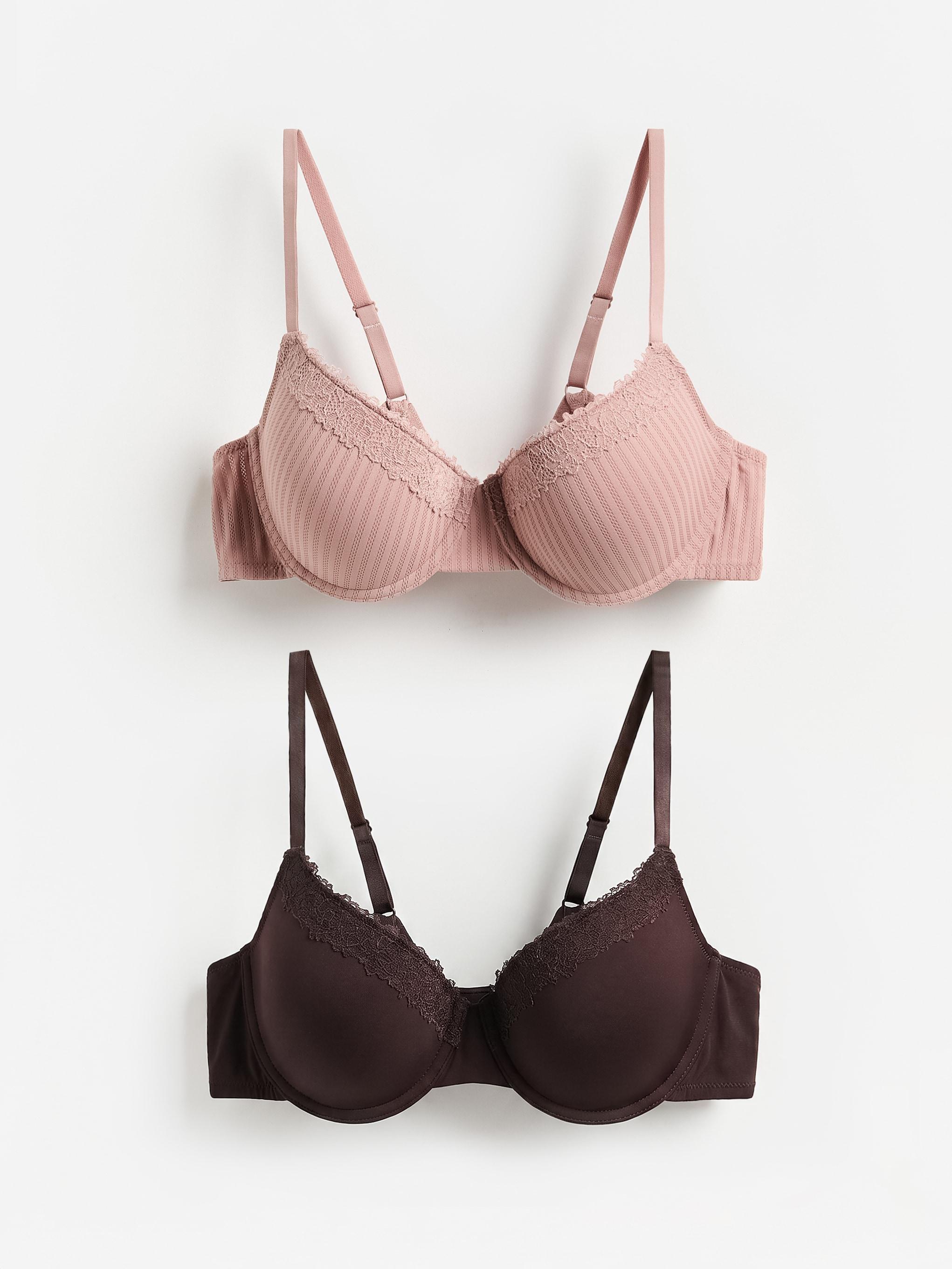 Brown Push Up Bras 2 Pack, Brown, large image number 1