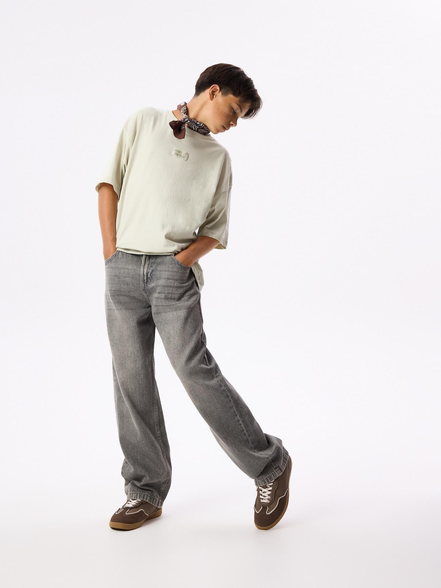Grey Straight Jeans, Grey, large image number 0