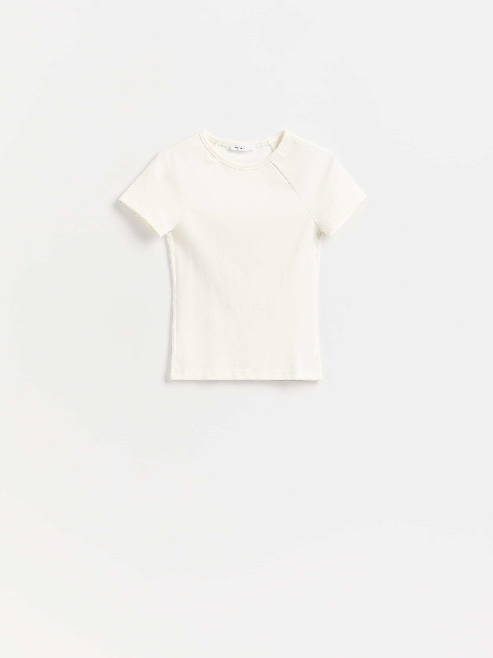 White T-Shirt With Viscose Blend, White, large image number 4
