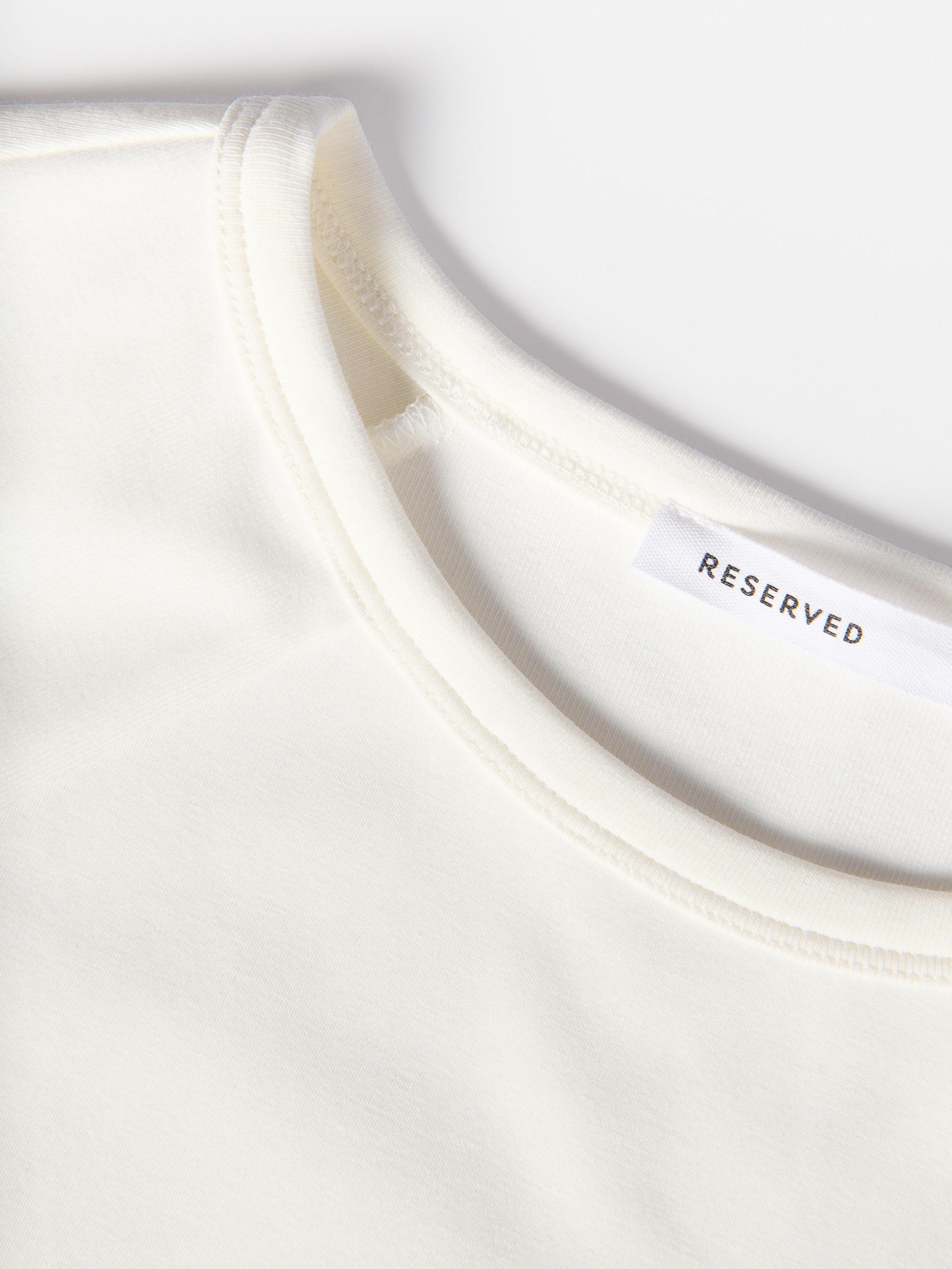White T-Shirt With Viscose Blend, White, large image number 5