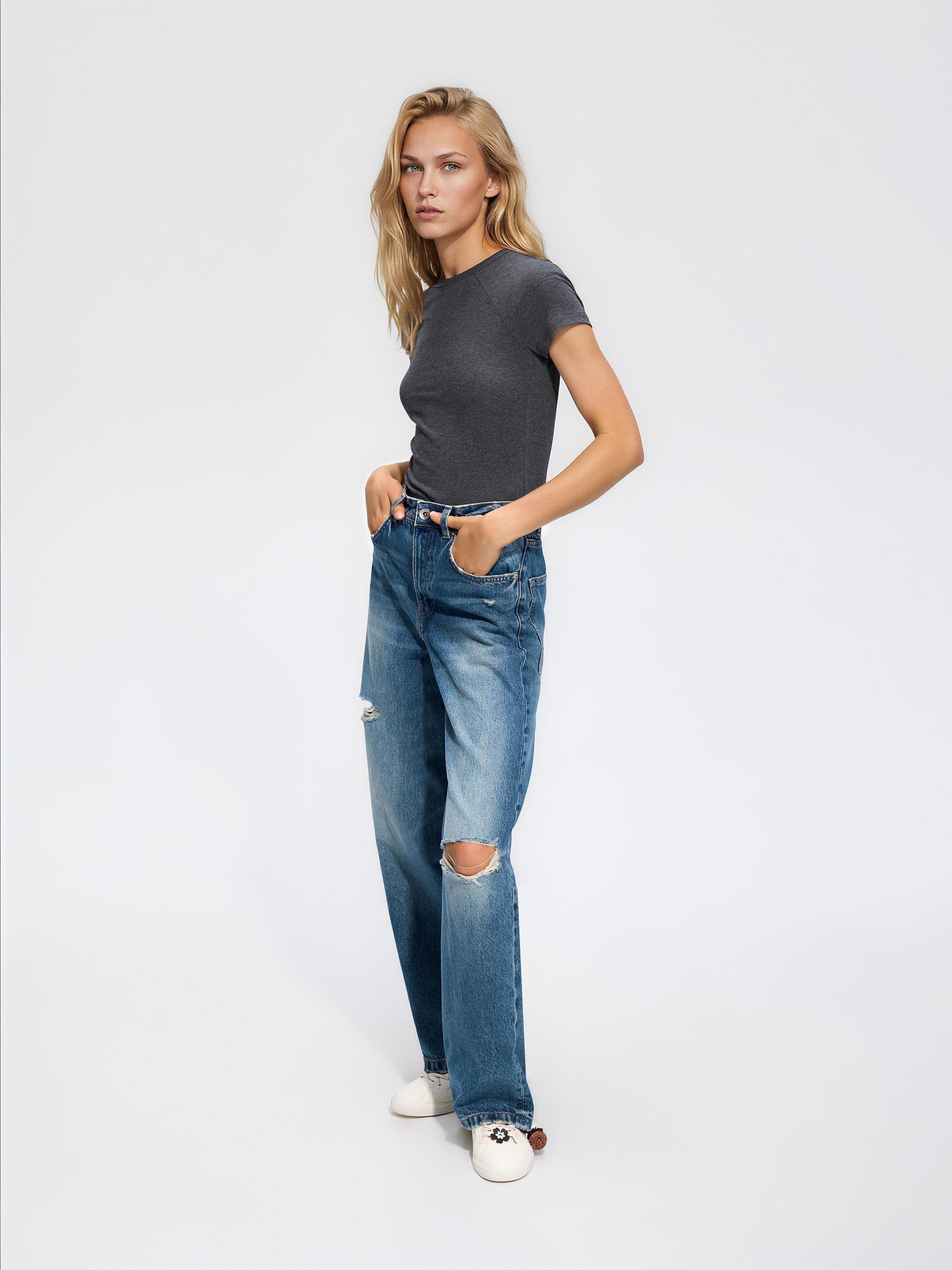 Grey T-Shirt With Viscose Blend, Light grey, large image number 2