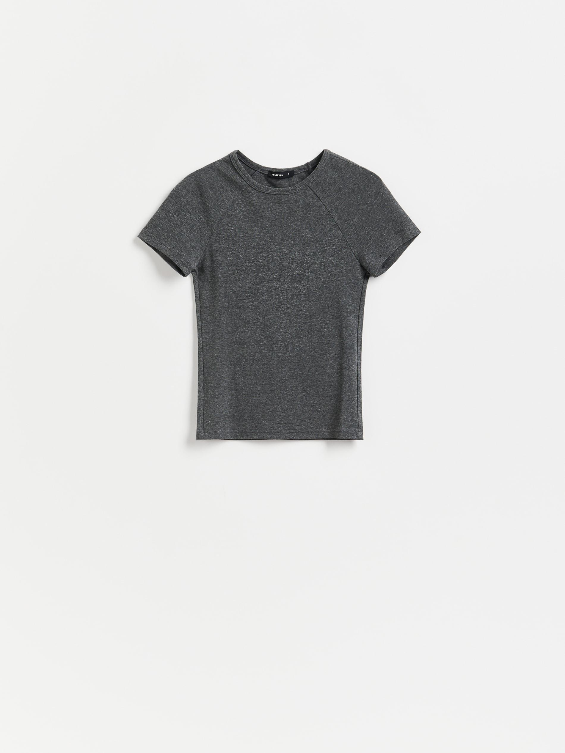 Grey T-Shirt With Viscose Blend, Light grey, large image number 4