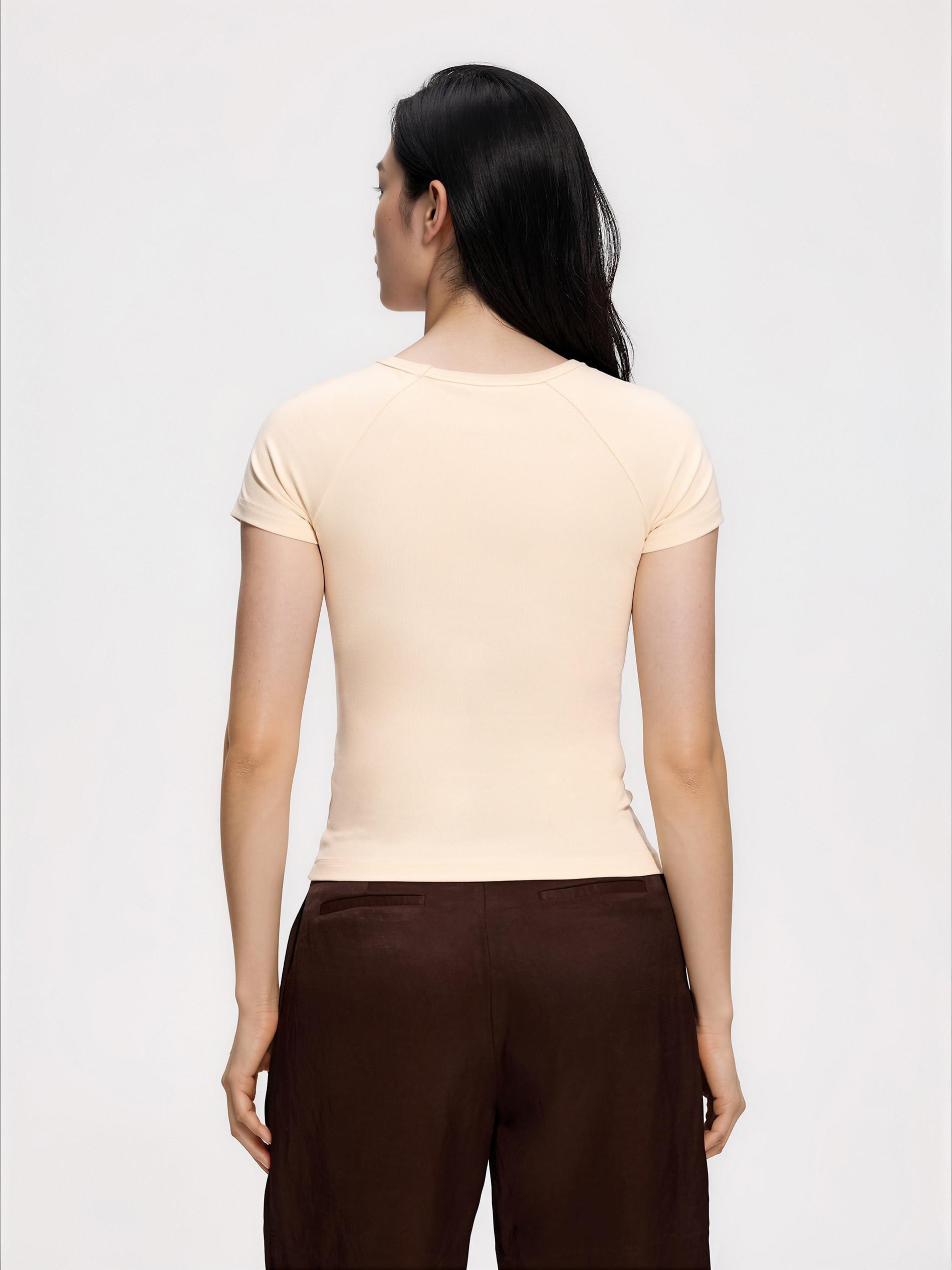 تيشيرت مع خليط فيسكوز أصفر, Yellow, large image number 2