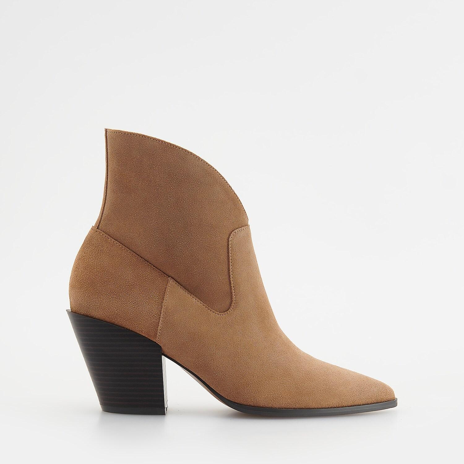 Beige Leather Boots, , large image number 1