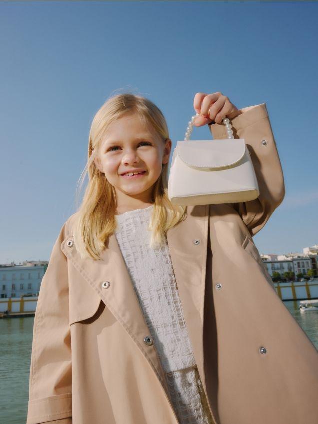 White Classic Bag, Kids Girls, White, large image number 0