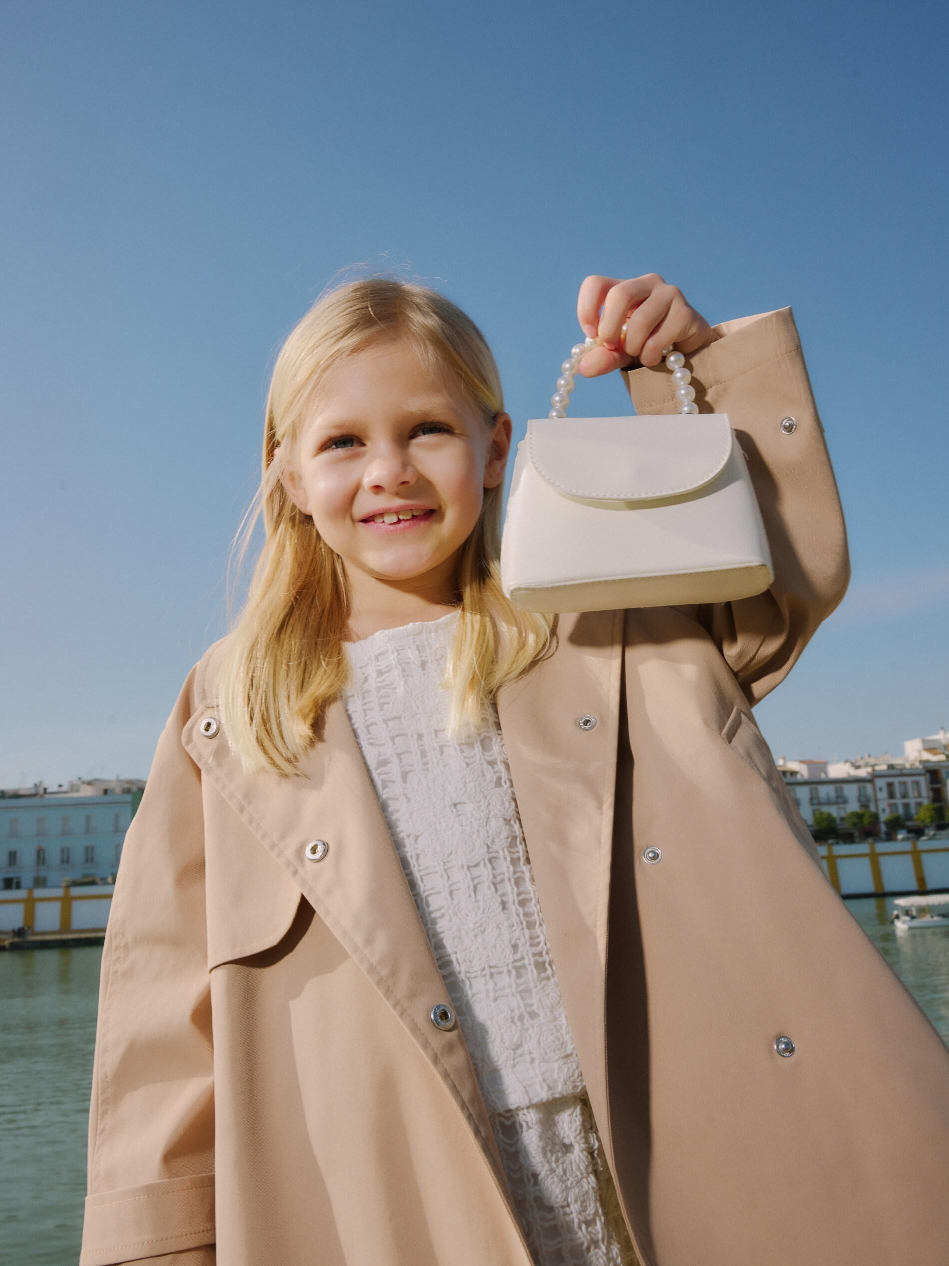 White Classic Bag, Kids Girls, White, large image number 1