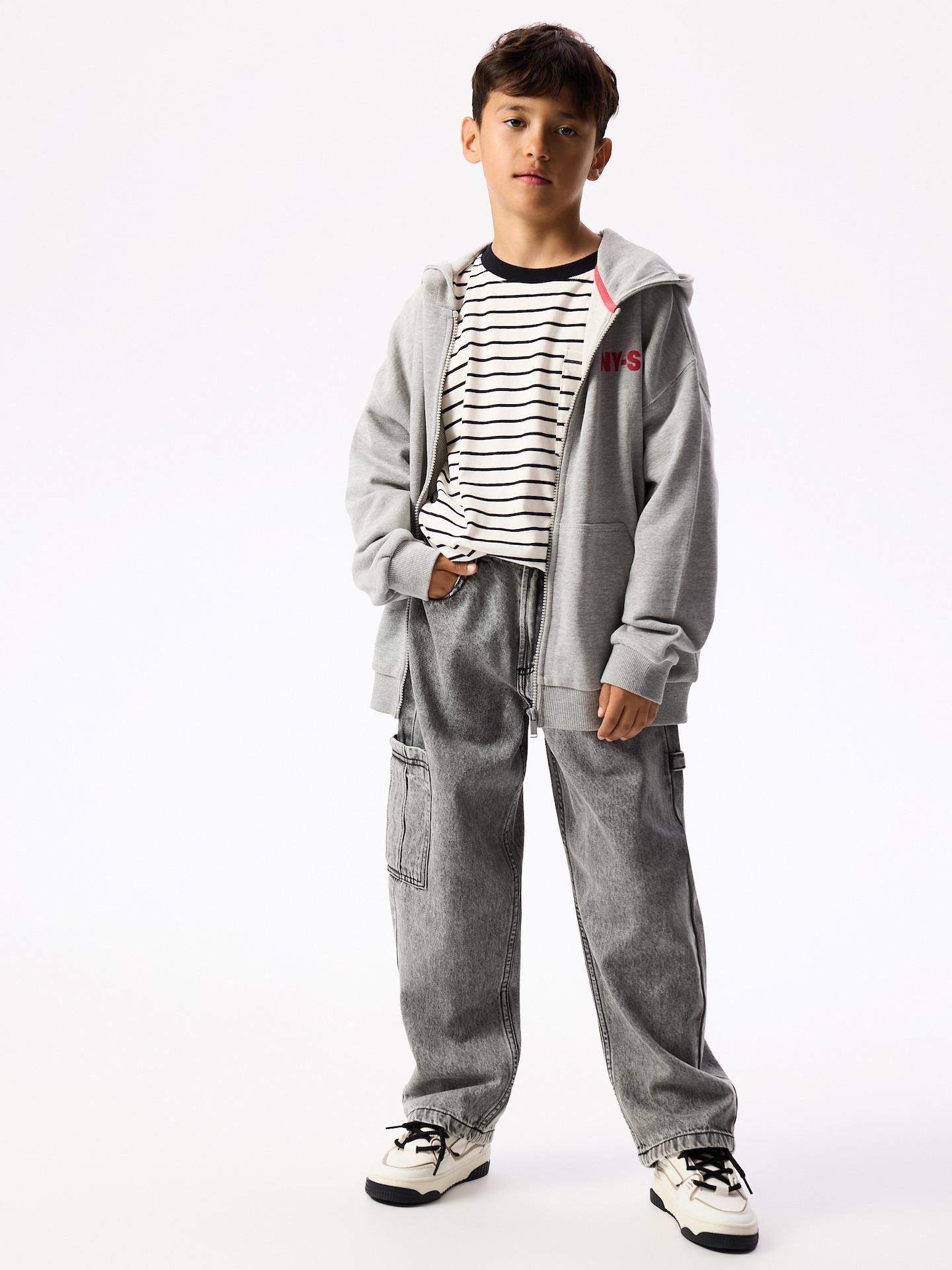 Grey Straight Fit Jeans, Light grey, medium