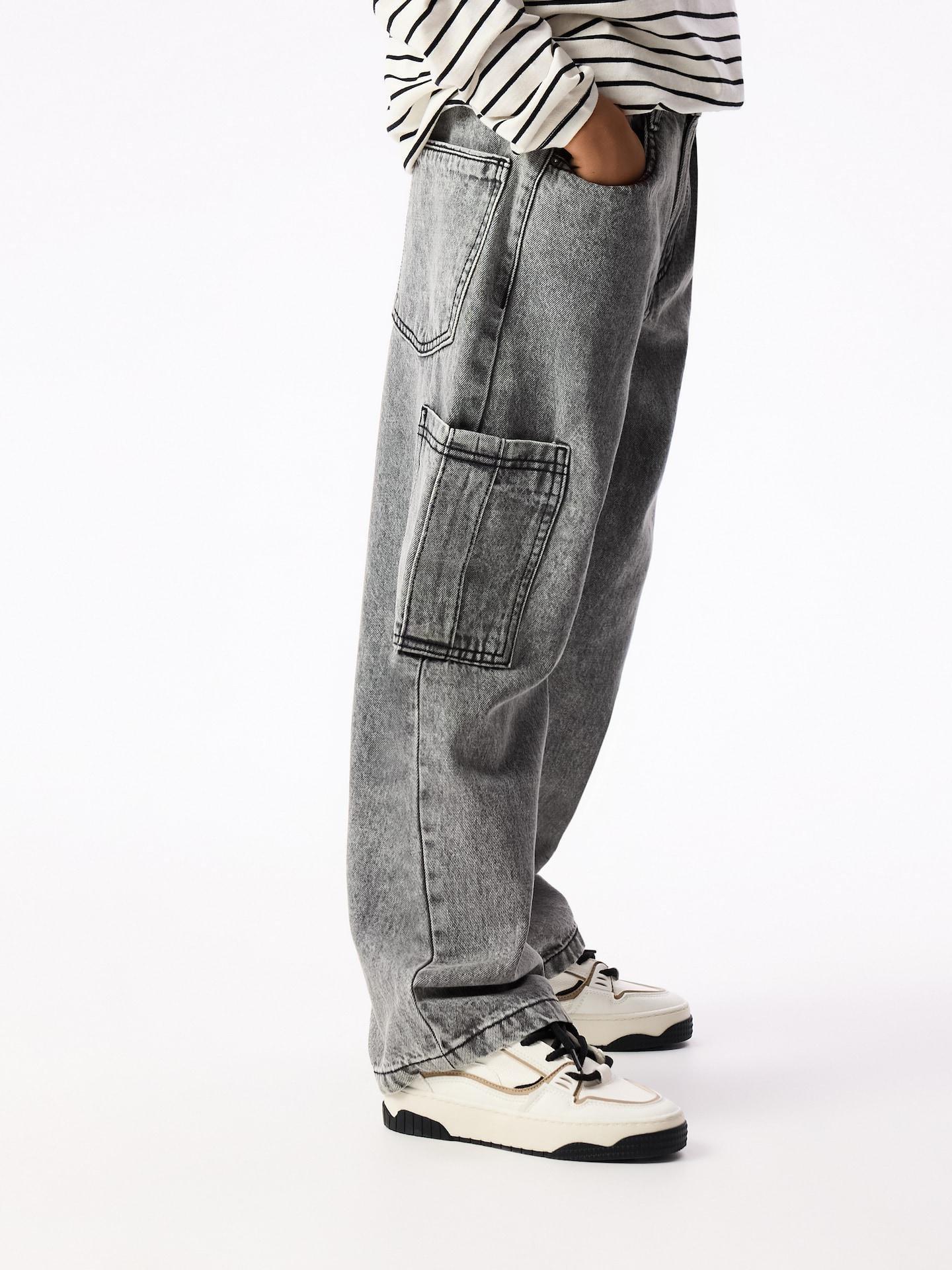 Grey Straight Fit Jeans, Light grey, large image number 3