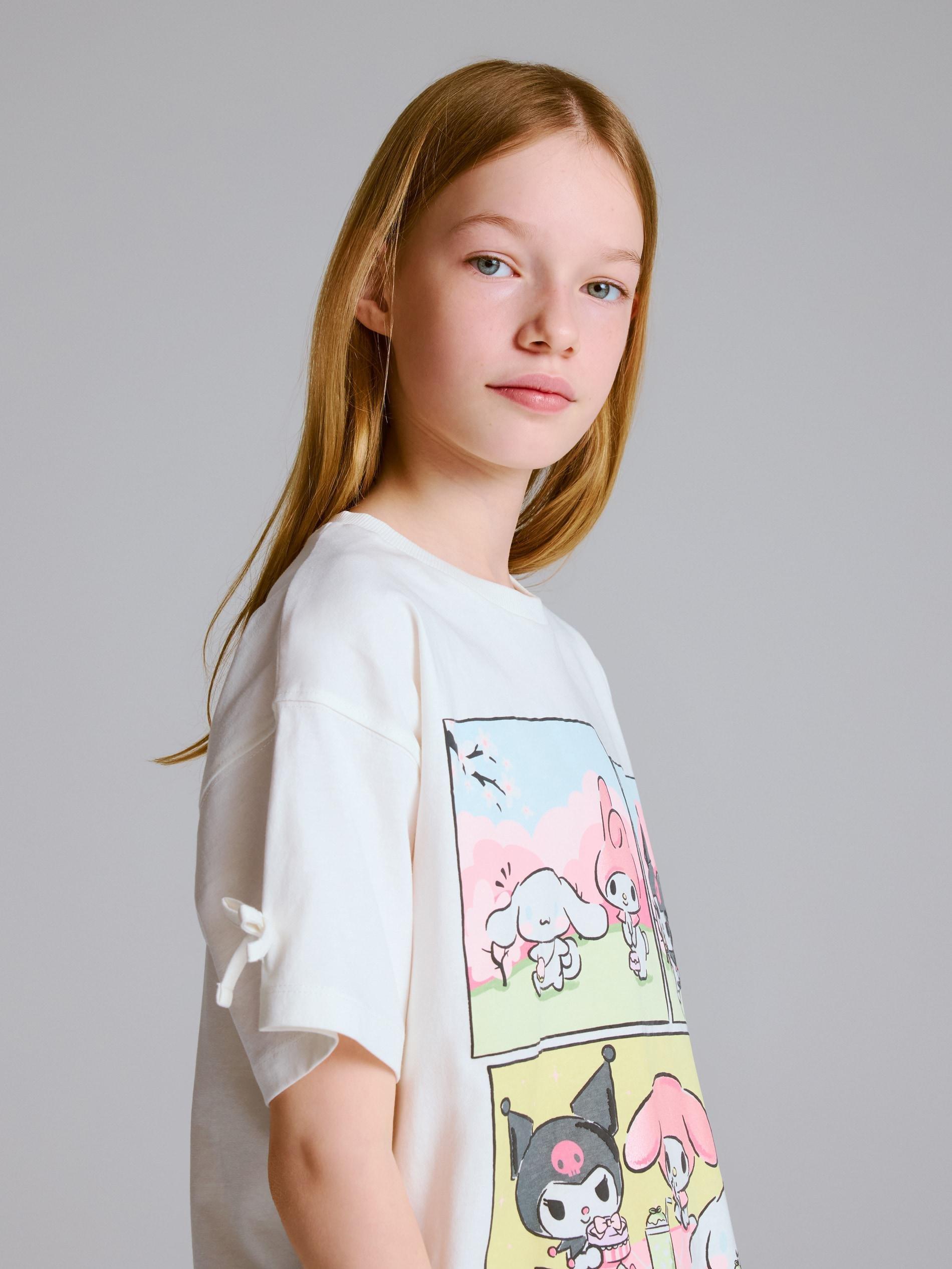 Cream T-Shirt Hello Kitty And Friends, Ivory, large image number 0