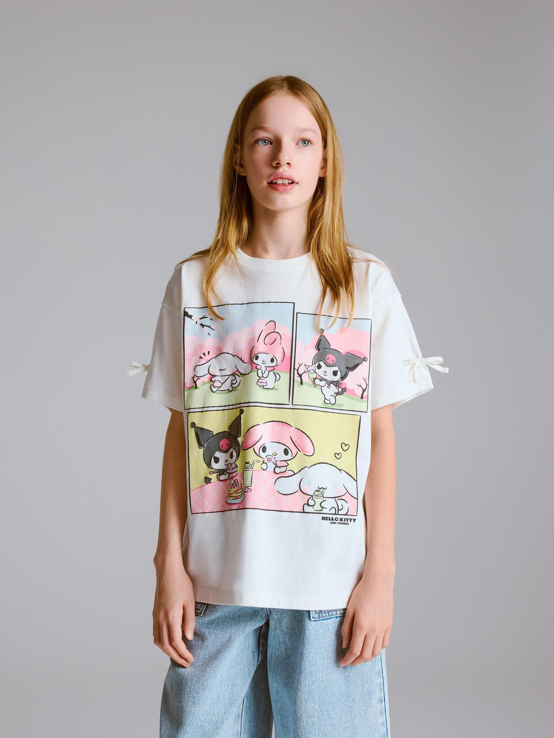 Cream T-Shirt Hello Kitty And Friends, Ivory, large image number 2