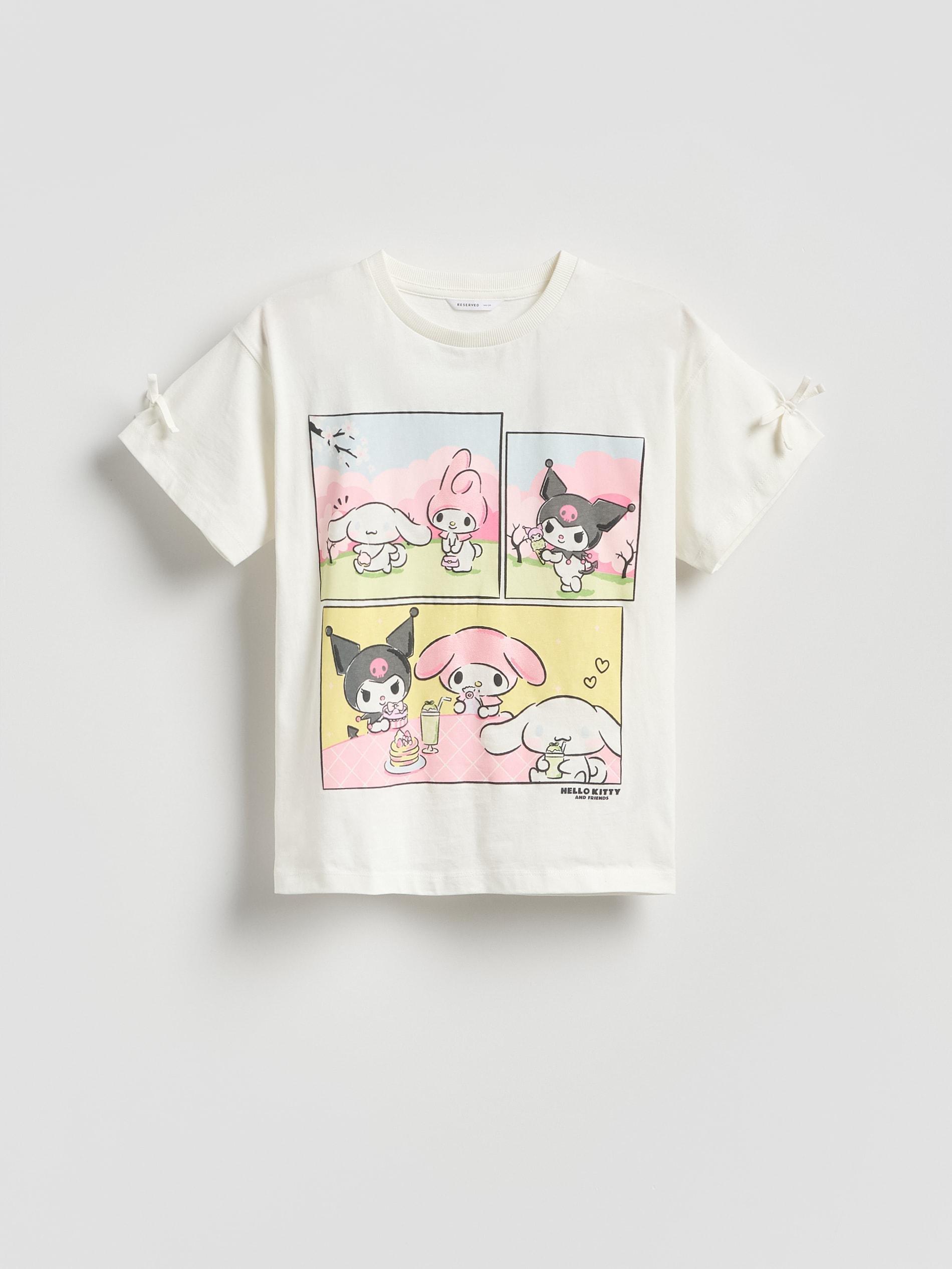 Cream T-Shirt Hello Kitty And Friends, Ivory, large image number 3