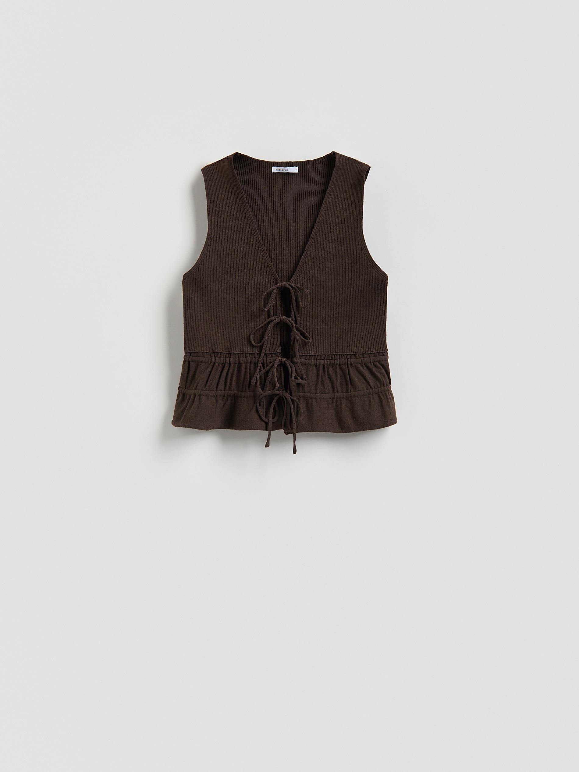 Brown Viscose Blend Blouse, Brown, large image number 3