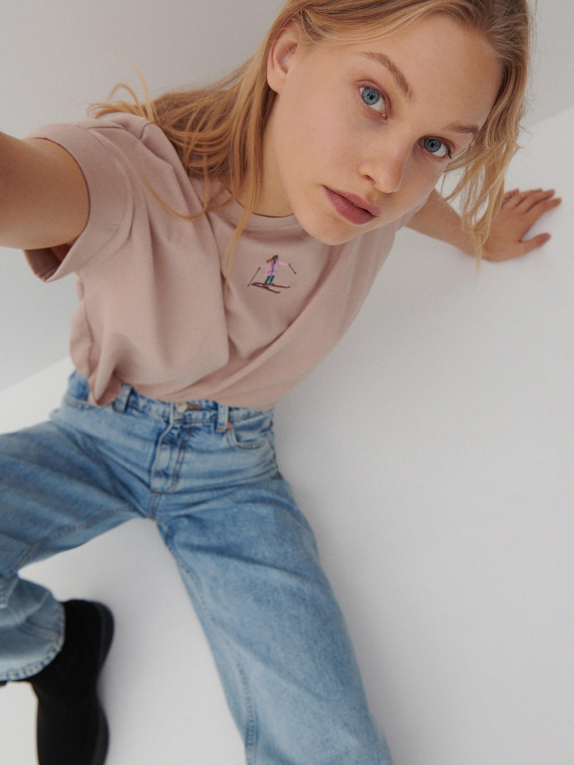 Beige Cotton T-Shirt, , large image number 1