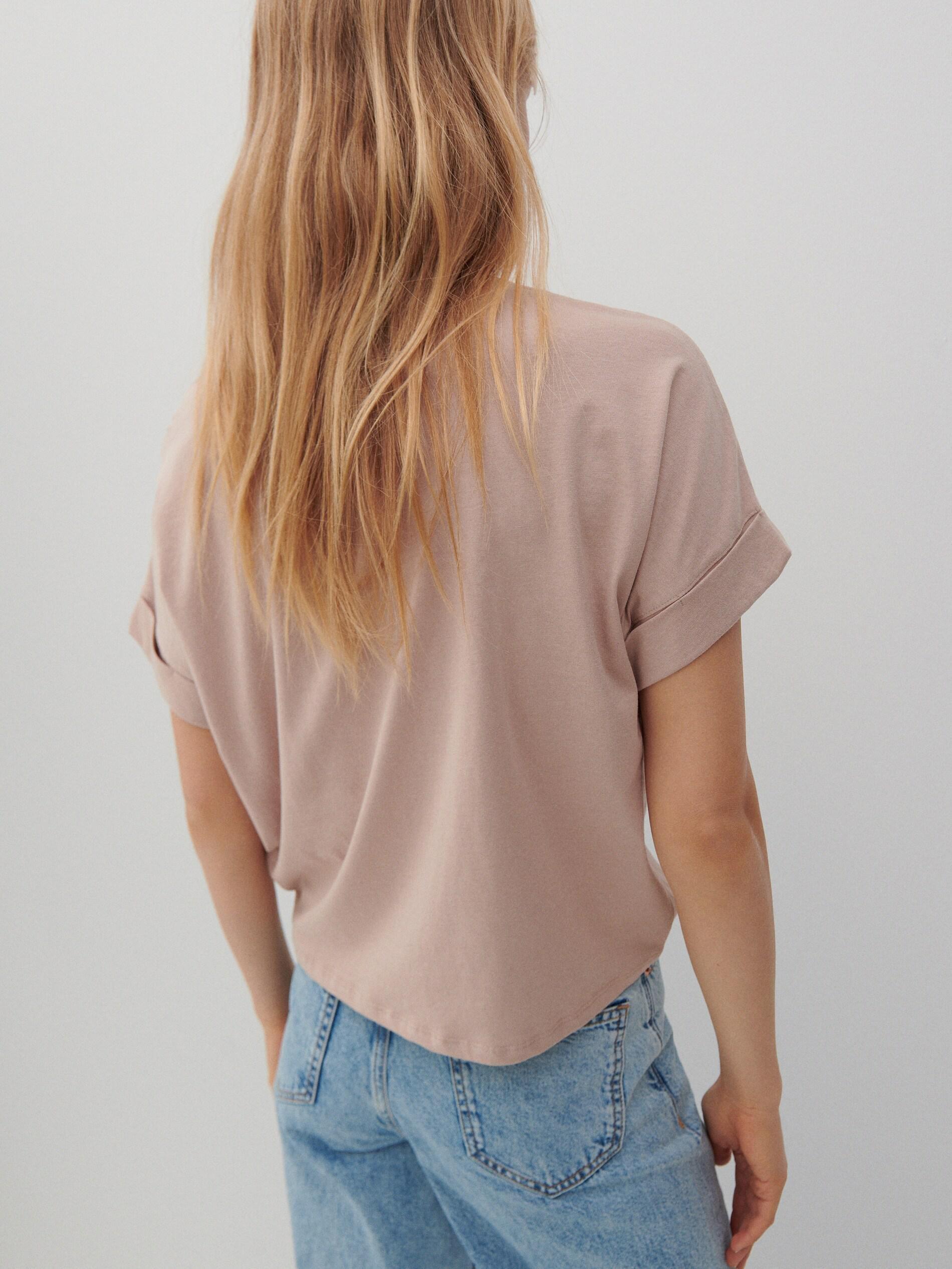 Beige Cotton T-Shirt, , large image number 2