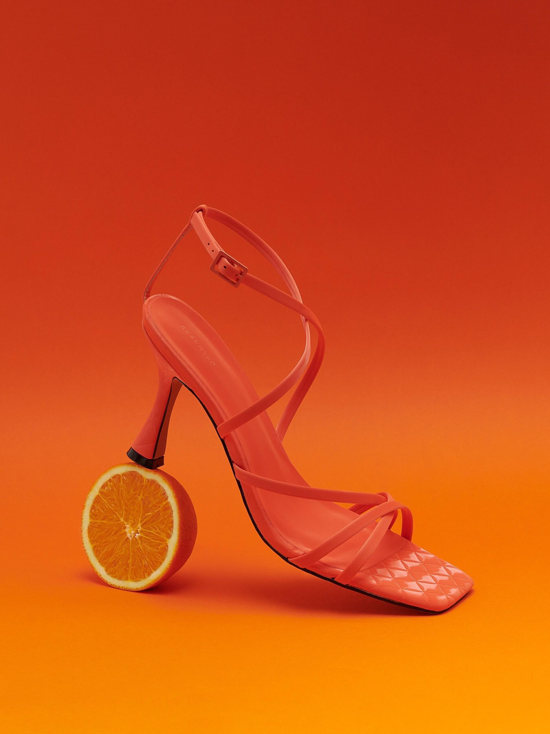 Peach High-Heeled Sandals, , large image number 1