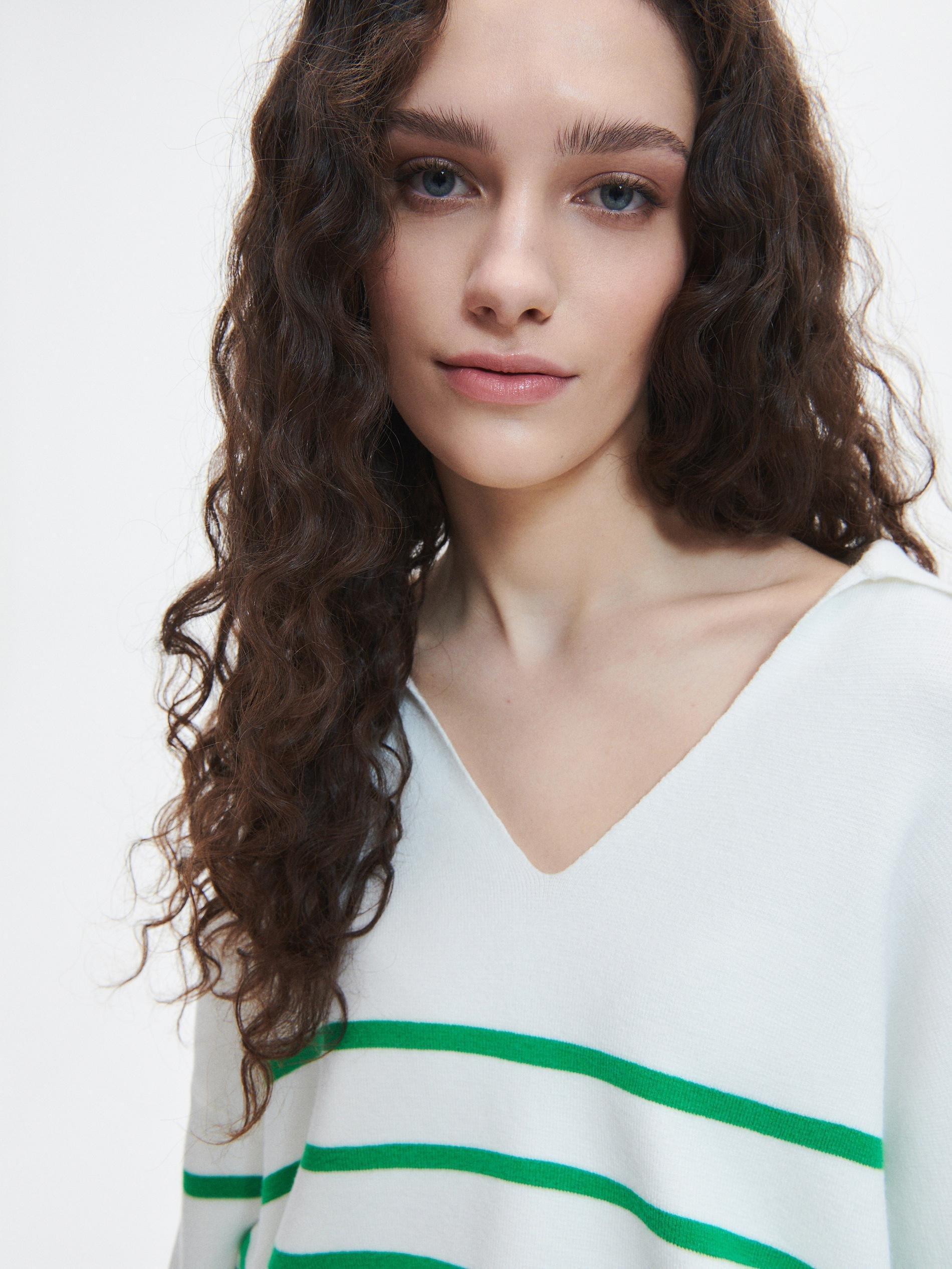 Green Stripe Jumper, , large image number 0