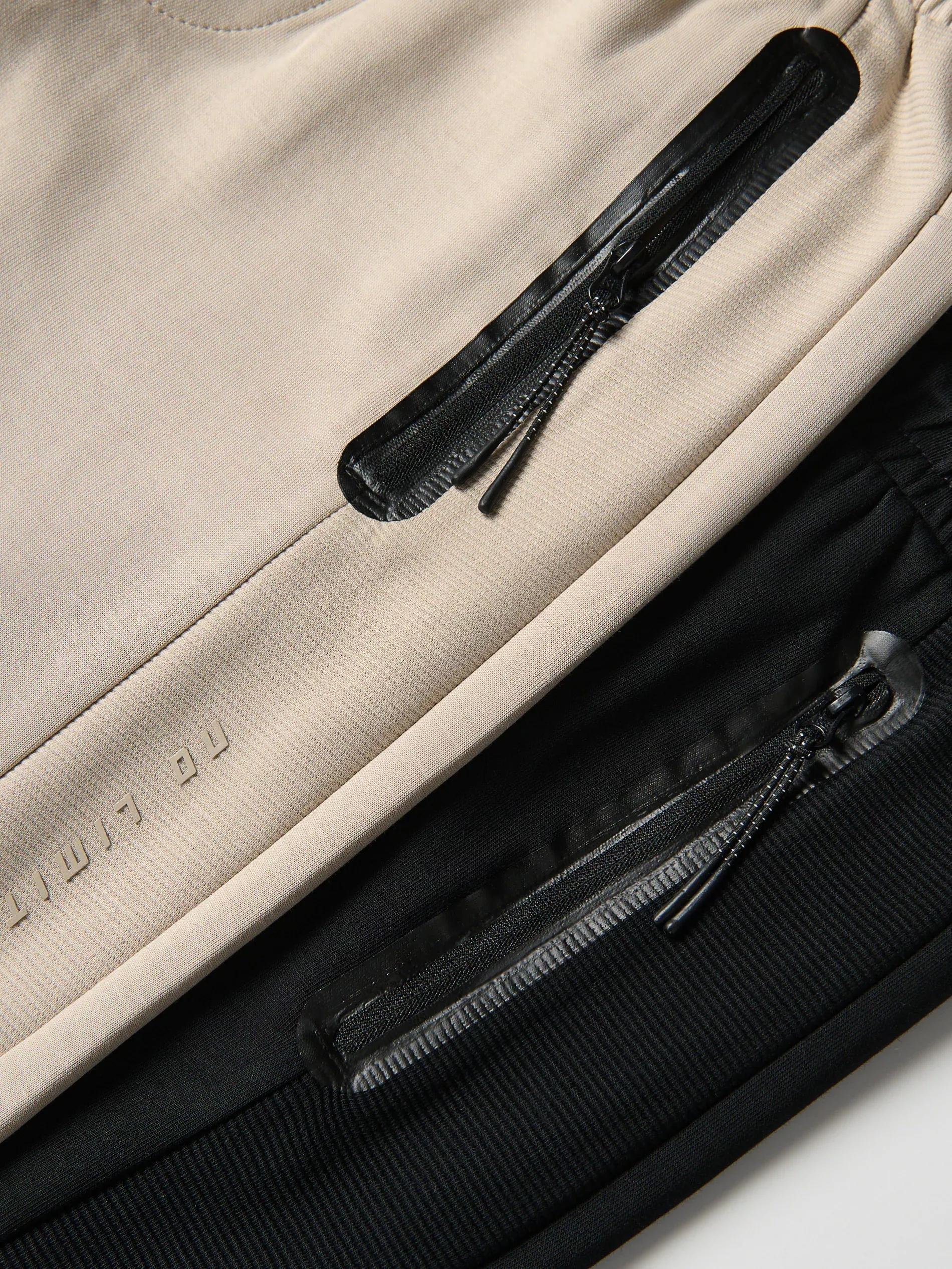 Black Cotton Joggers, Black, medium