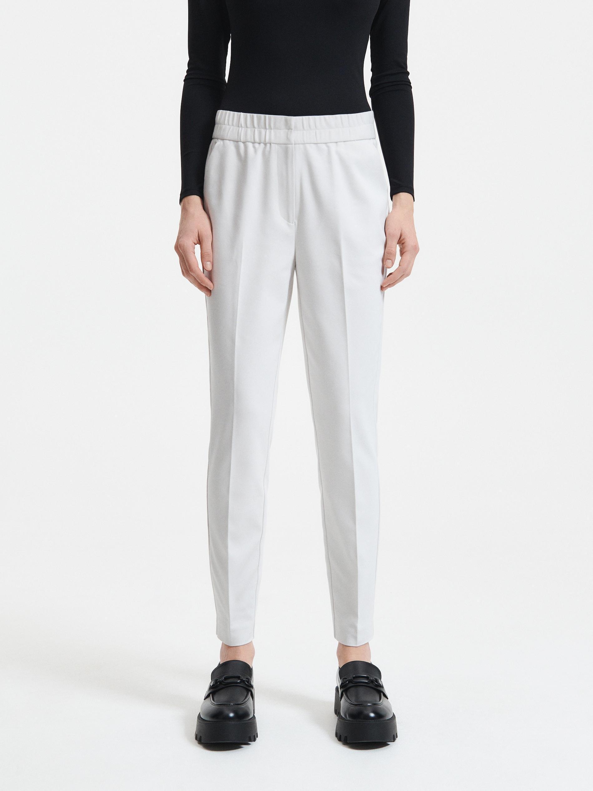 Ivory Trousers With Pressed Crease, , large image number 1