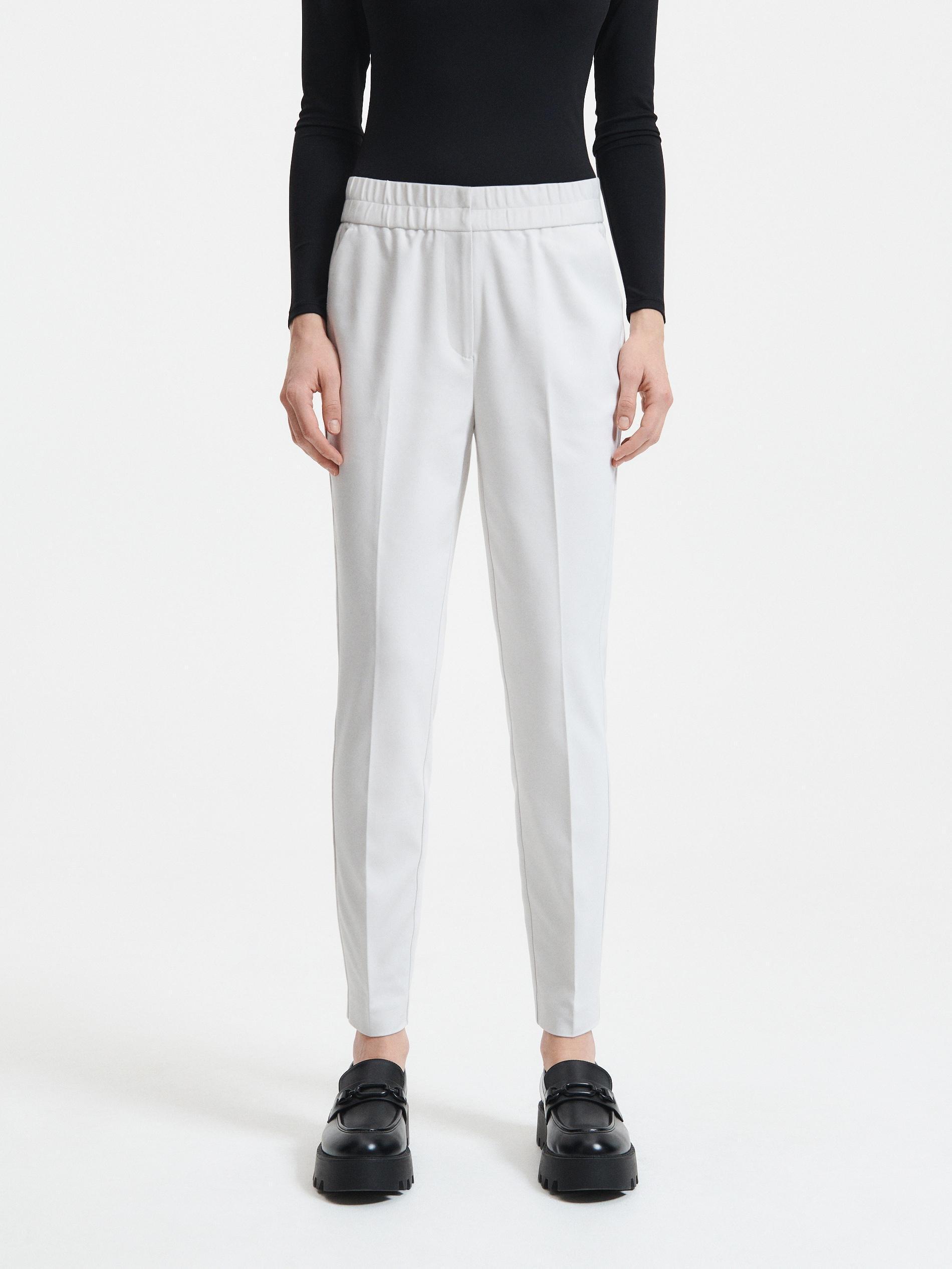 Reserved - Ivory Trousers With Pressed Crease