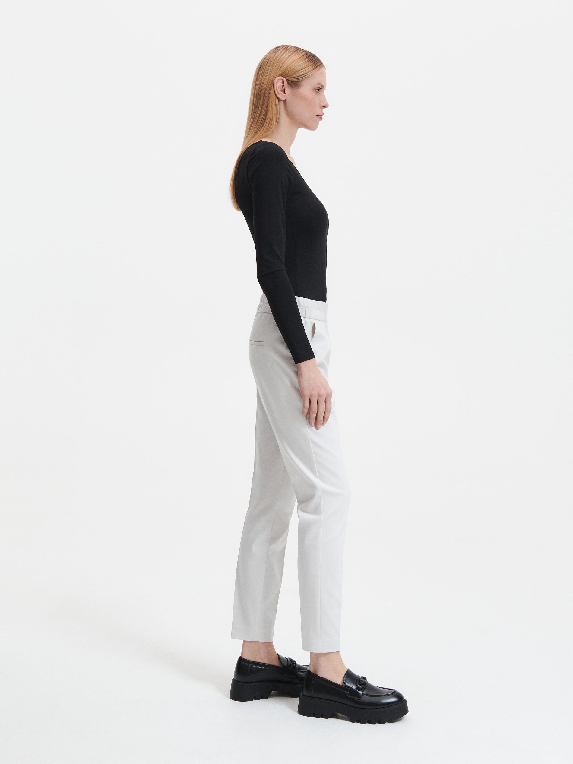 Reserved - Ivory Trousers With Pressed Crease