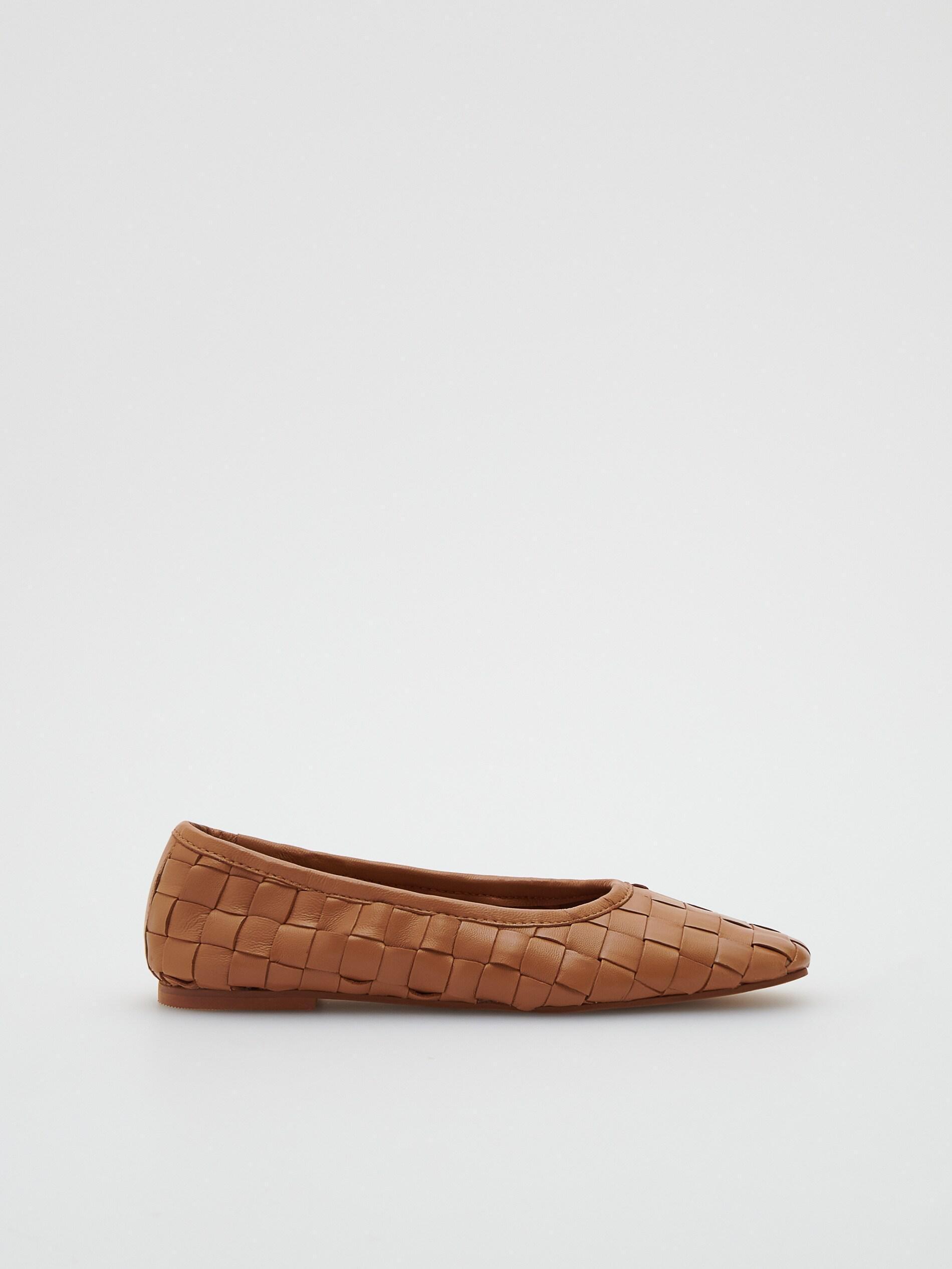 Brown Leather Ballerinas, , large image number 0