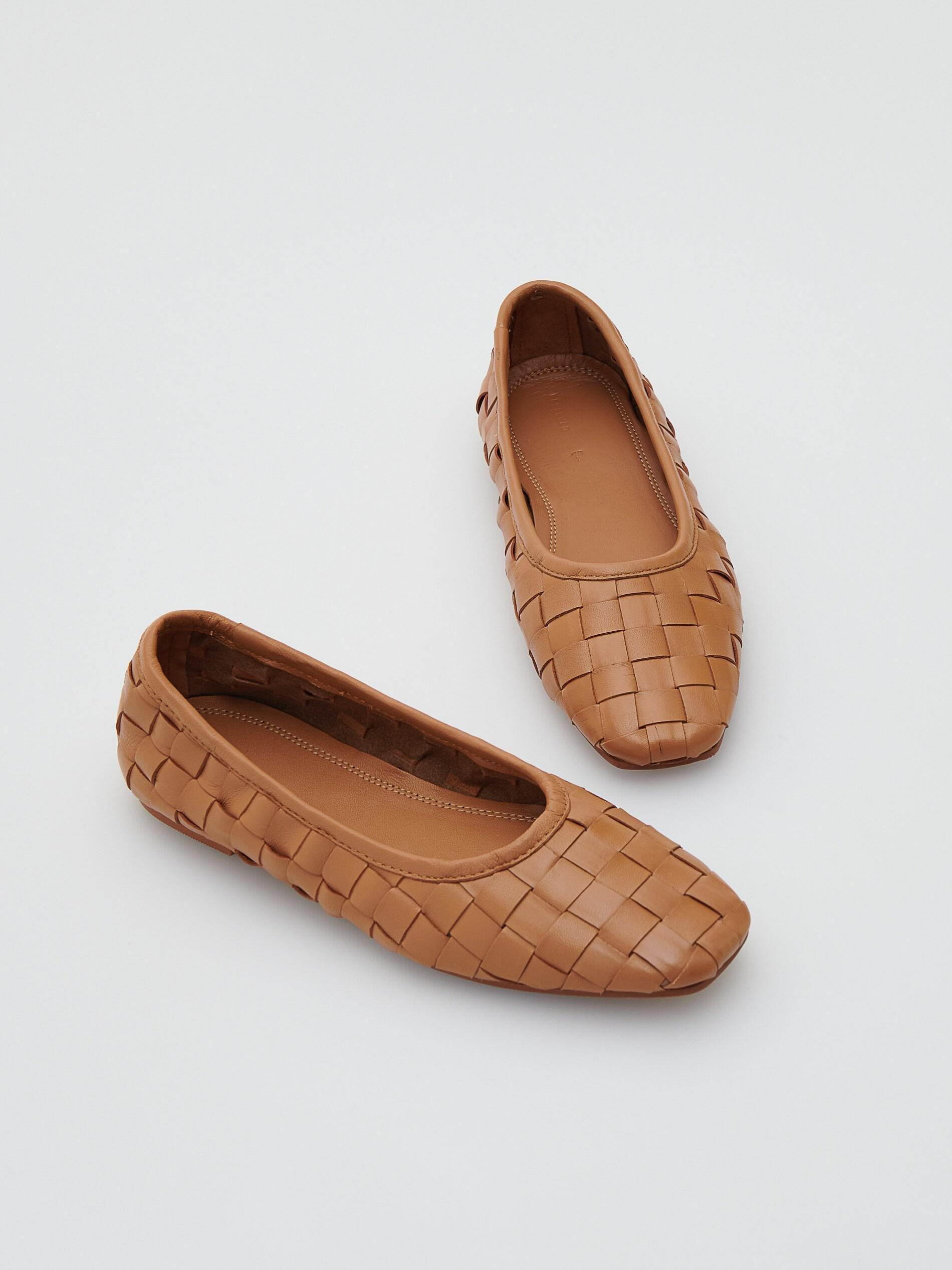 Brown Leather Ballerinas, , large image number 1