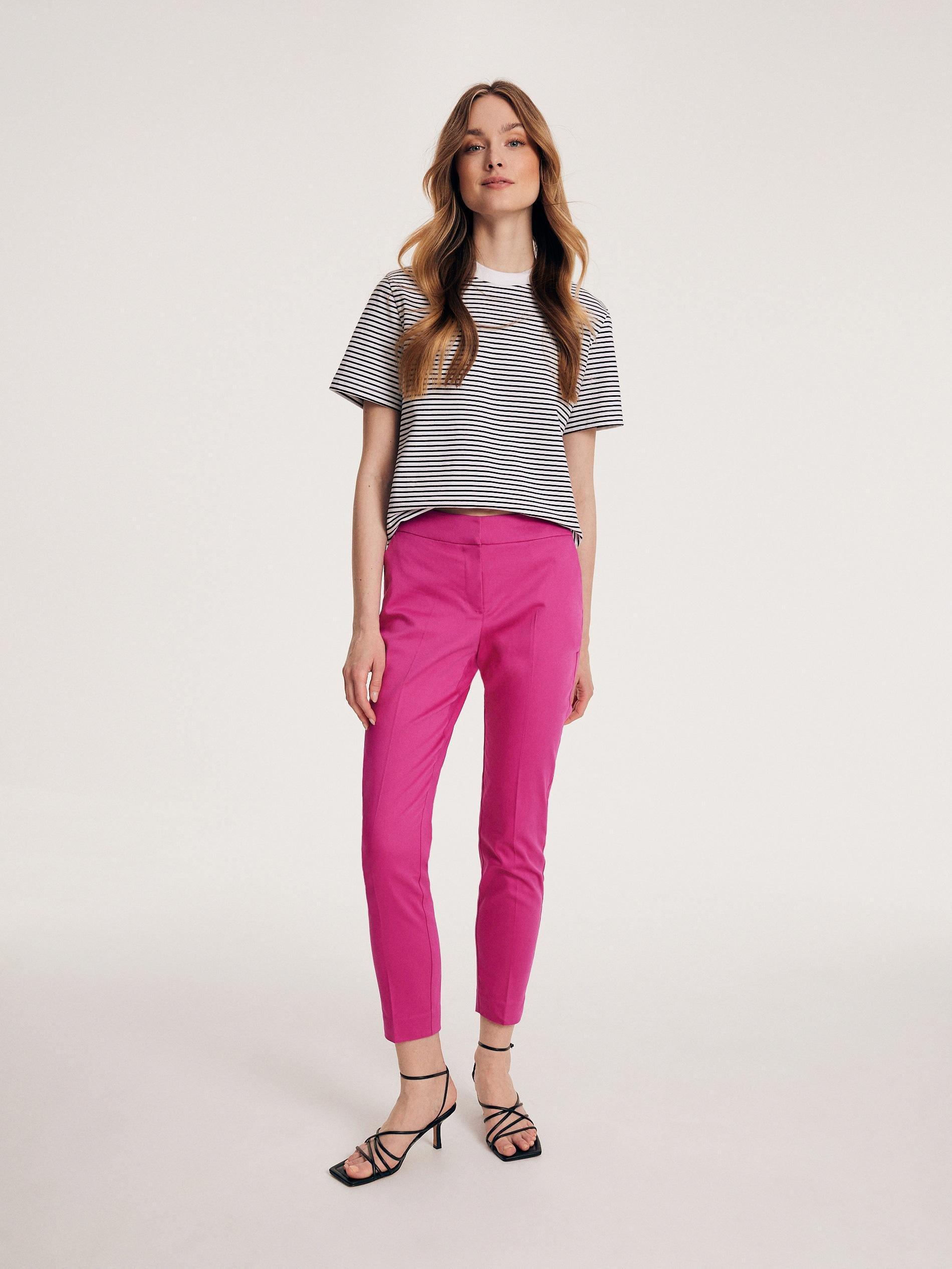Reserved - Pink Trousers With Pressed Crease