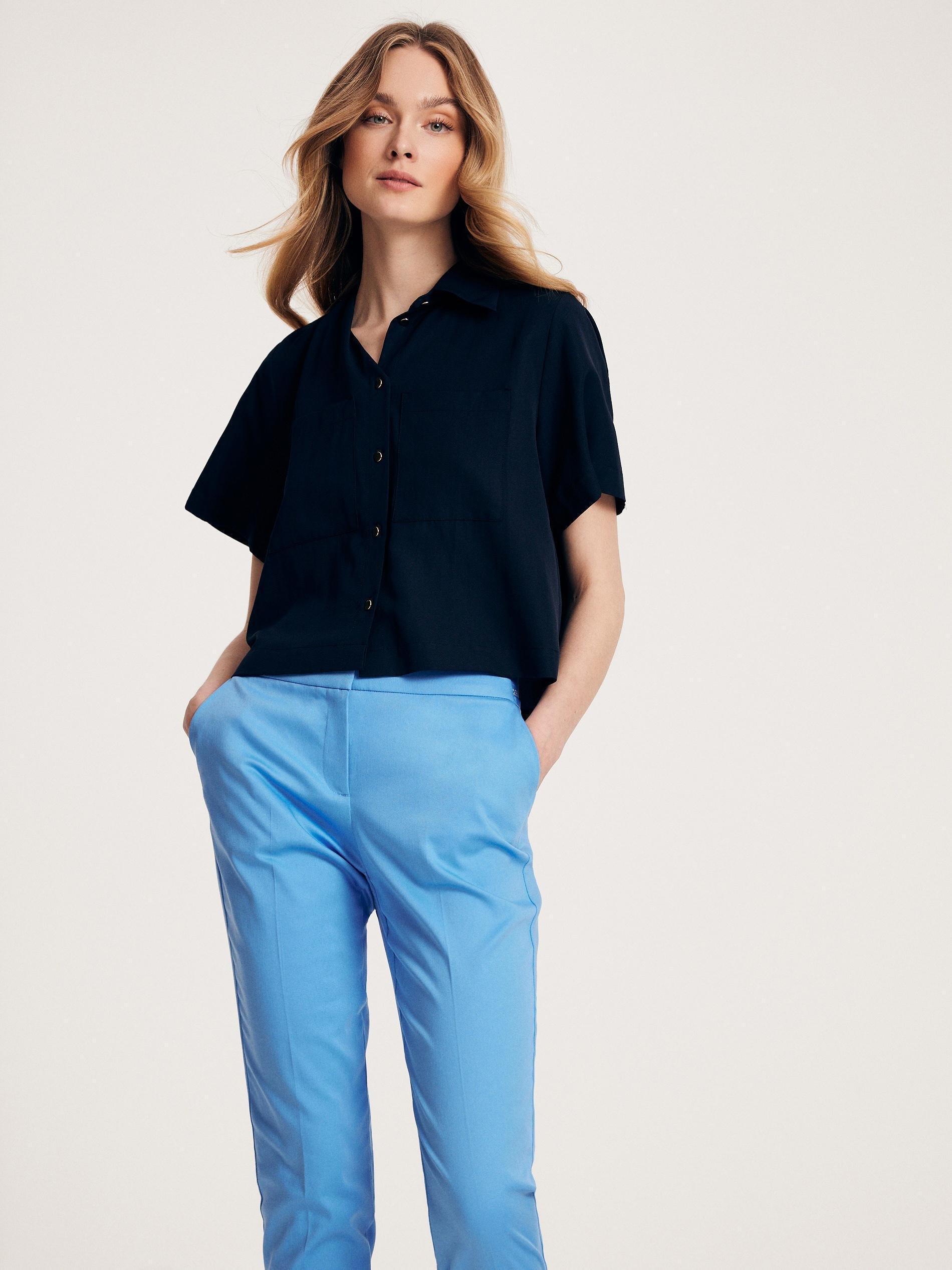 Reserved - Blue Trousers With Pressed Crease