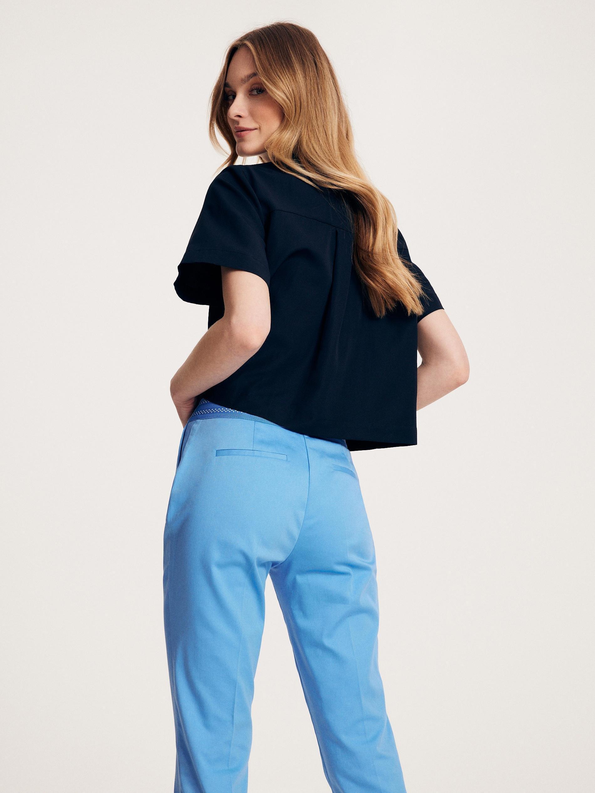 Reserved - Blue Trousers With Pressed Crease