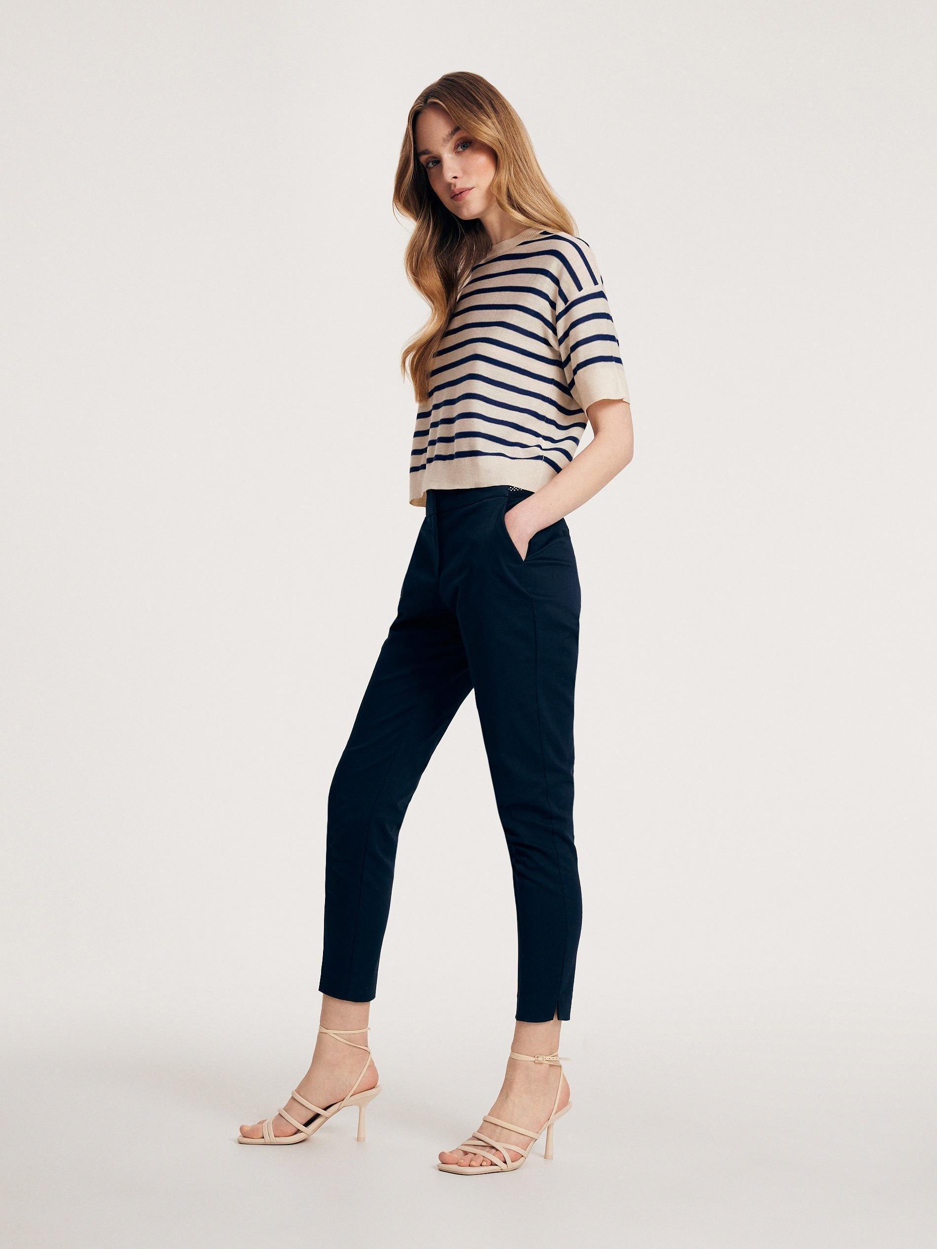 Reserved - Navy Pressed Crease Trousers