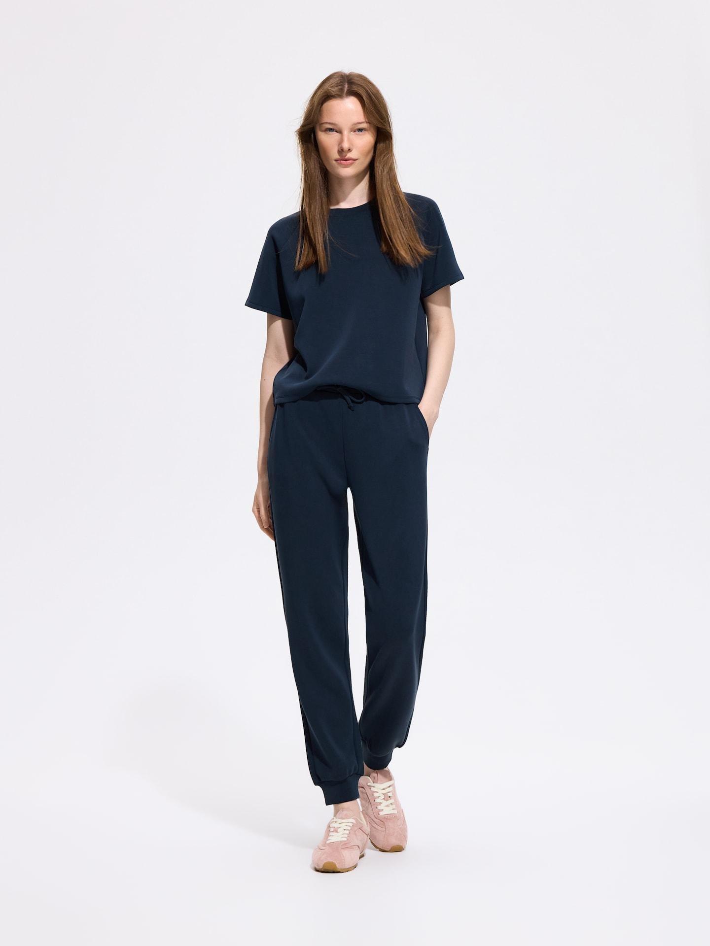 Blue Boxy Modal T-Shirt, Navy, medium