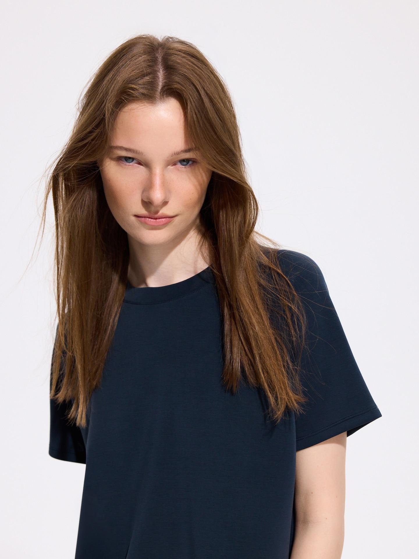 Blue Boxy Modal T-Shirt, Navy, large image number 2