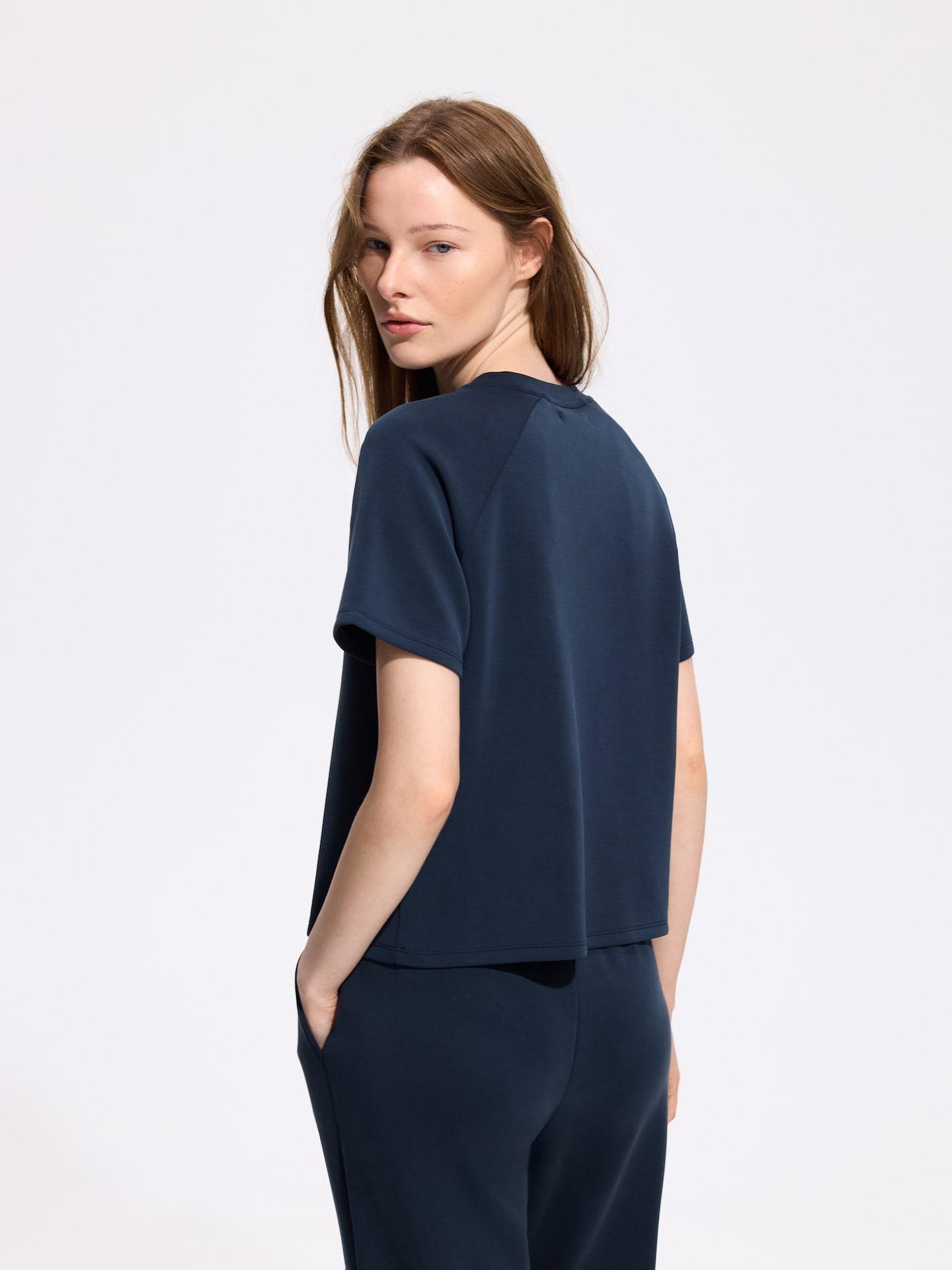 Blue Boxy Modal T-Shirt, Navy, large image number 3
