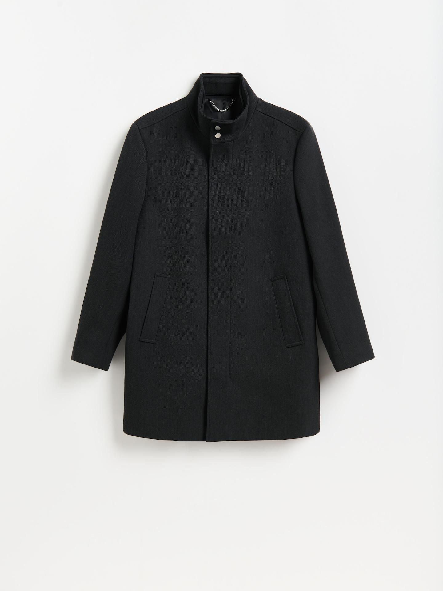 Black Coat With Viscose Blend, Black, medium