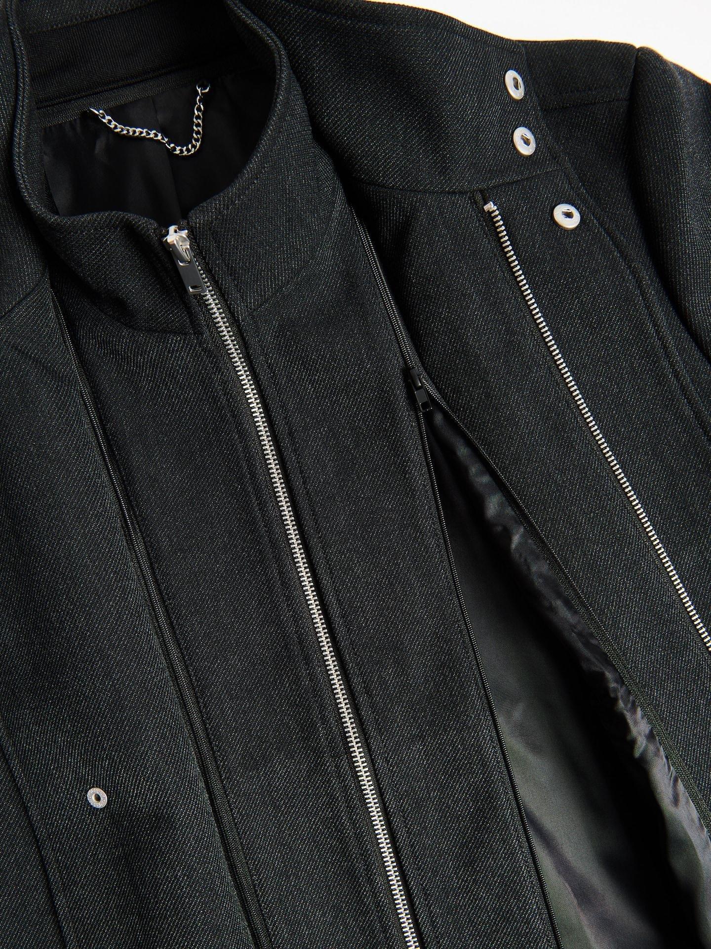 Black Coat With Viscose Blend, Black, medium