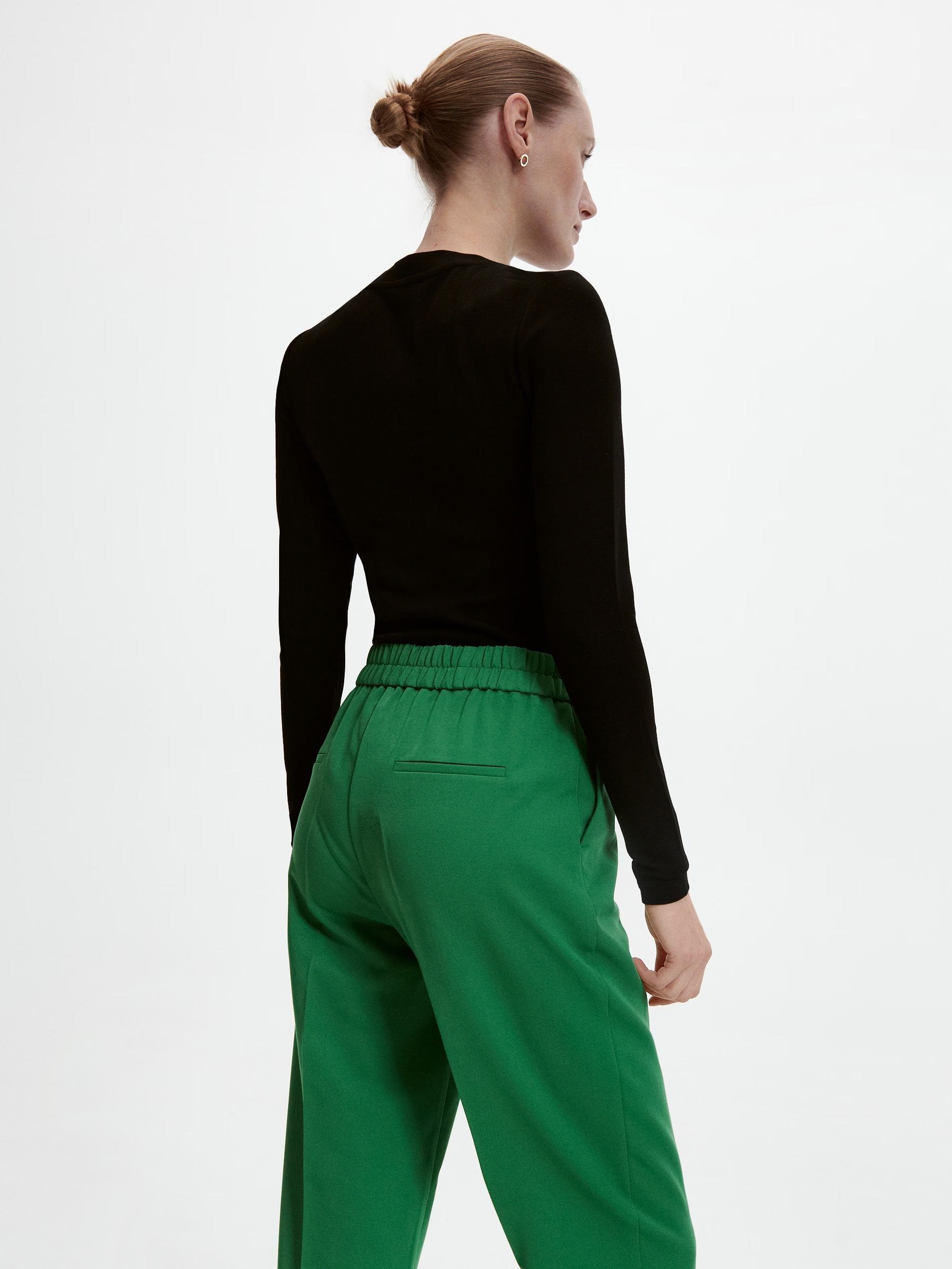 Green Elegant Trousers With Pressed Crease, , large image number 3