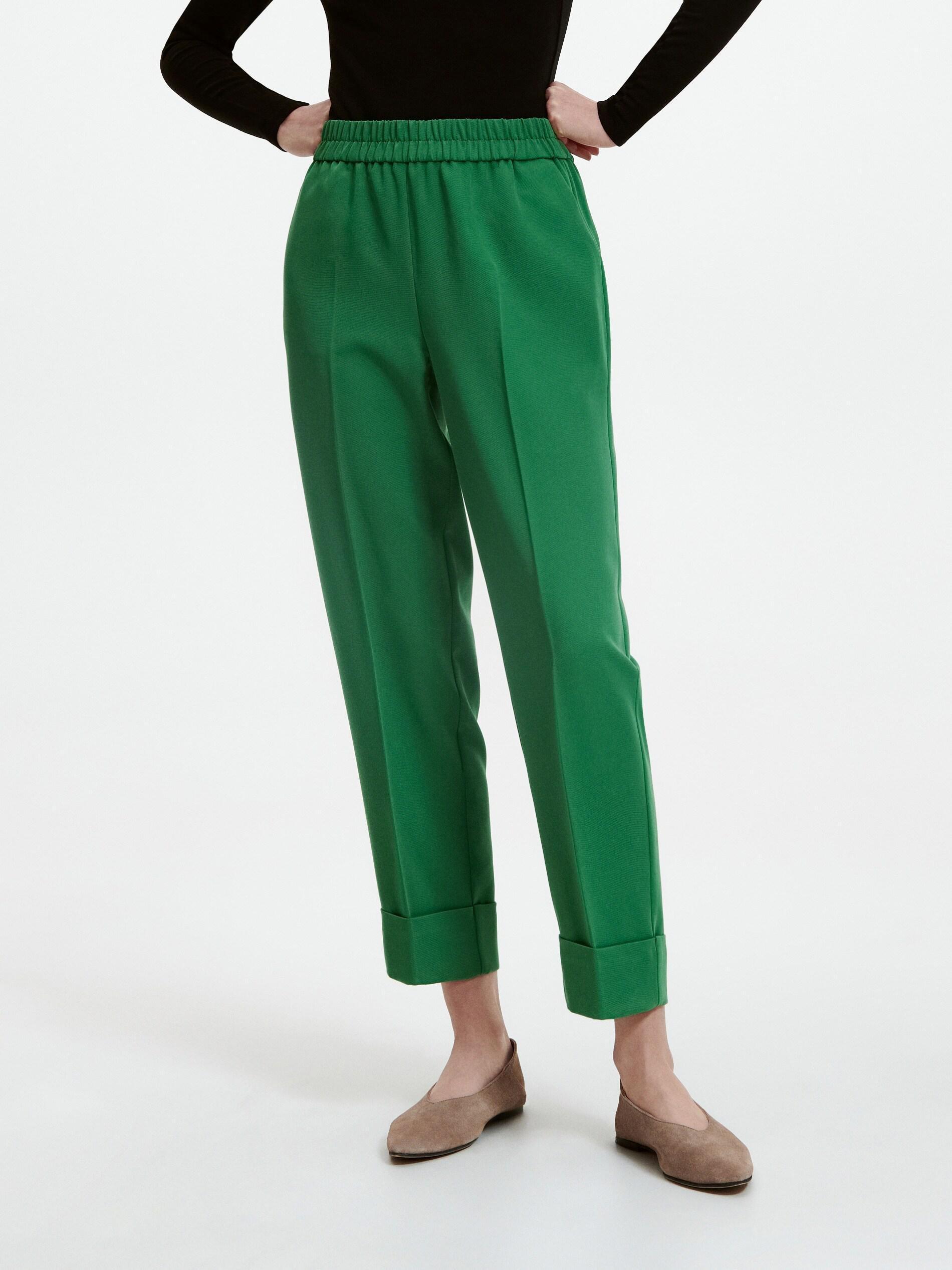 Green Elegant Trousers With Pressed Crease, , large image number 4