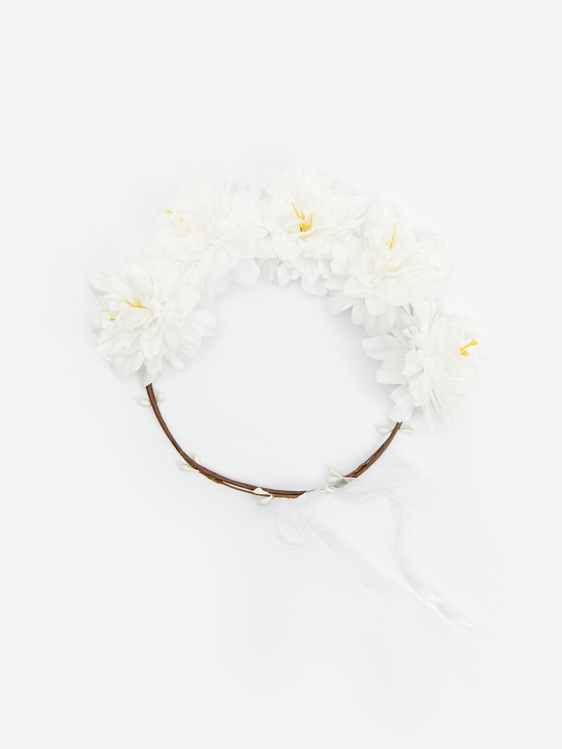 Ivory Hairband With Flowers, Kids Girl, , large image number 0