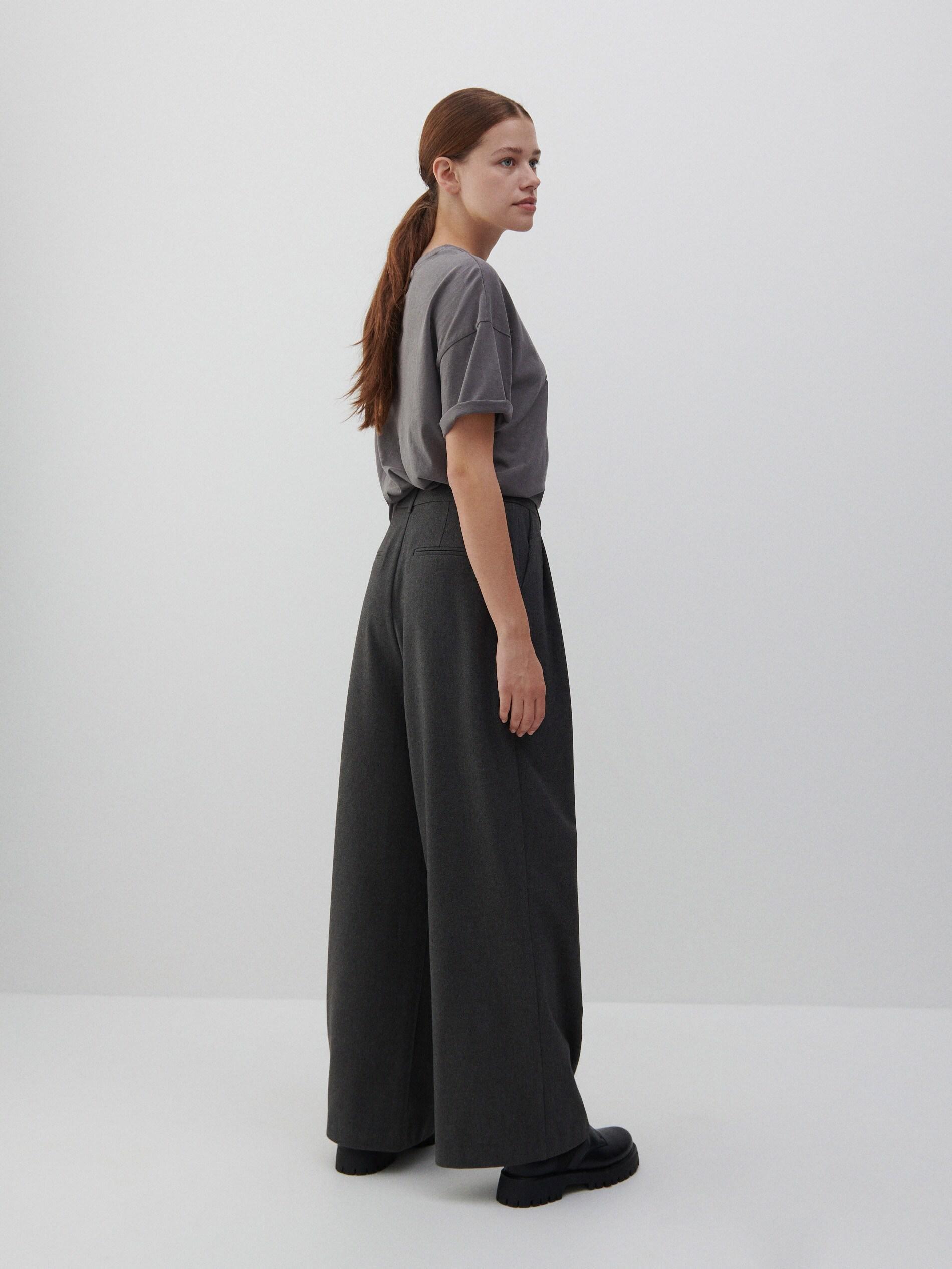 Dark Grey Viscose Pants, Women, , large image number 2