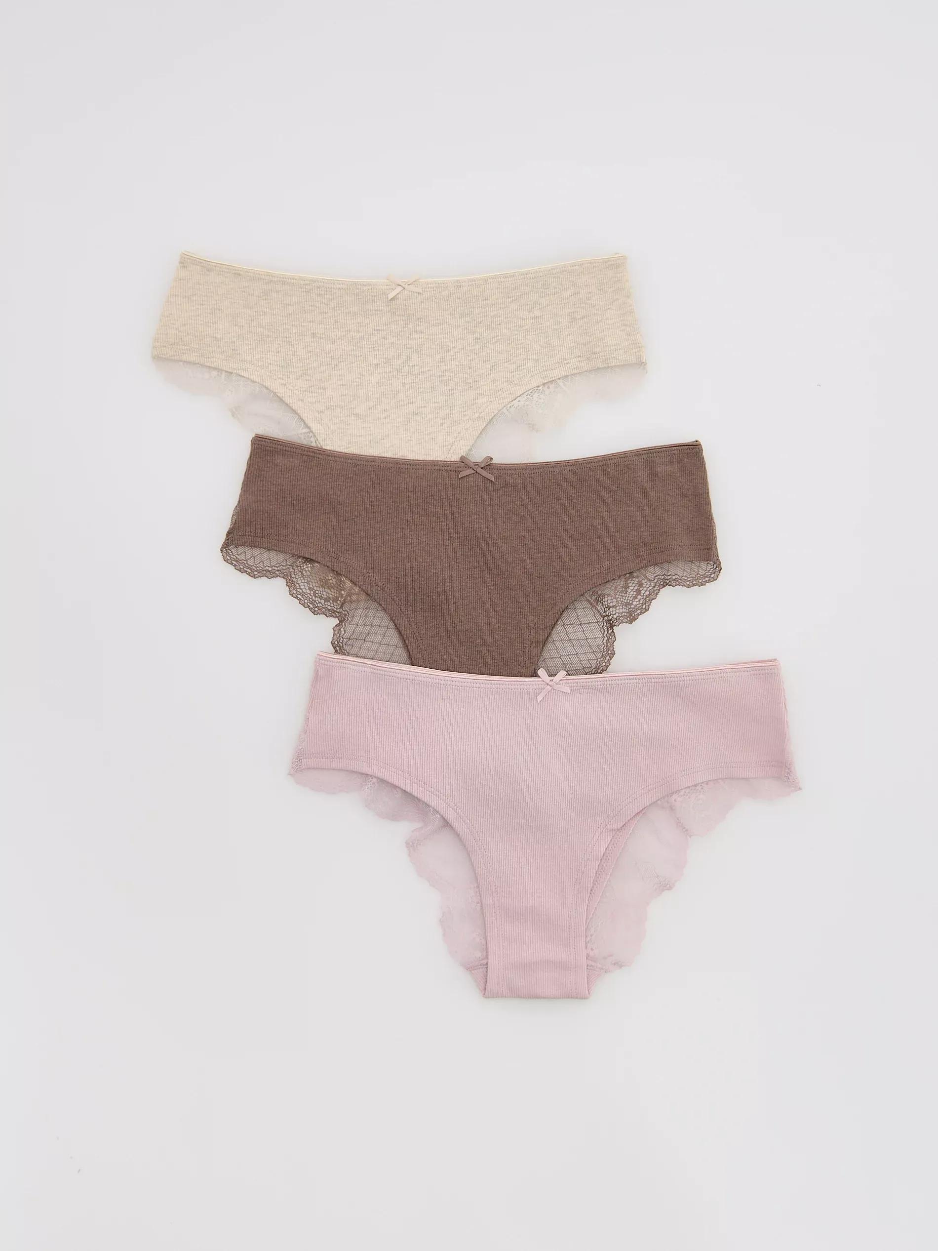 Brown Hipster Panties 3-Pack, Brown, large image number 1