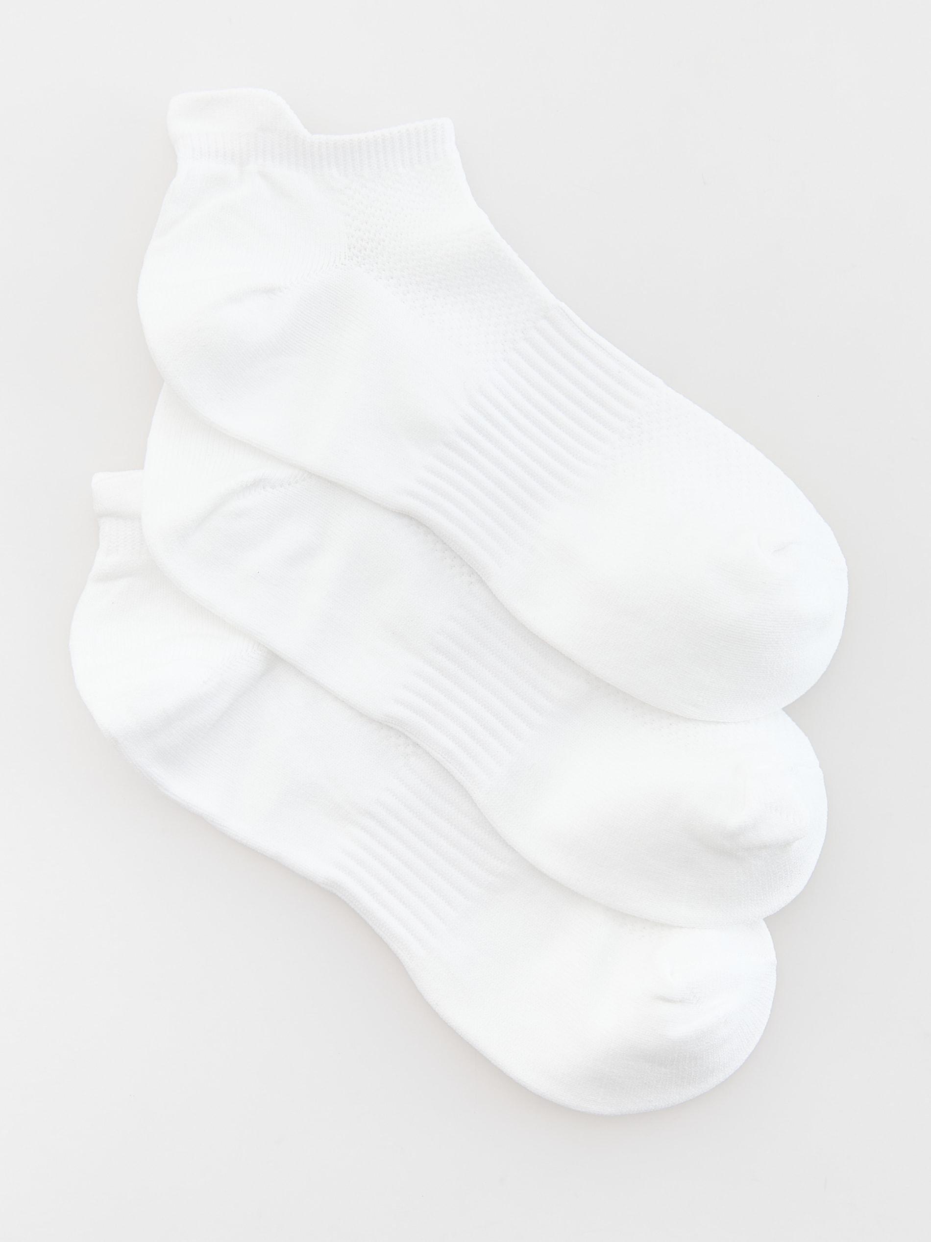 White Set Of 3 Socks, White, medium