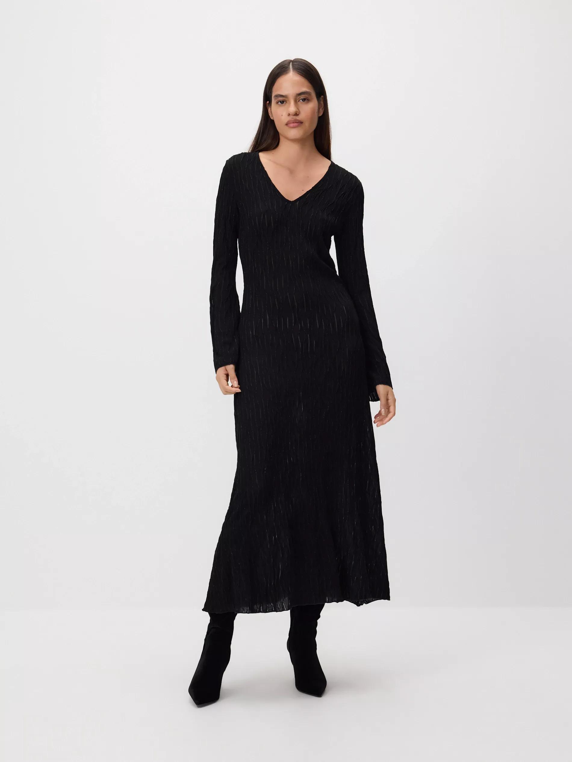 Black Patterned Maxi Dress, Black, medium