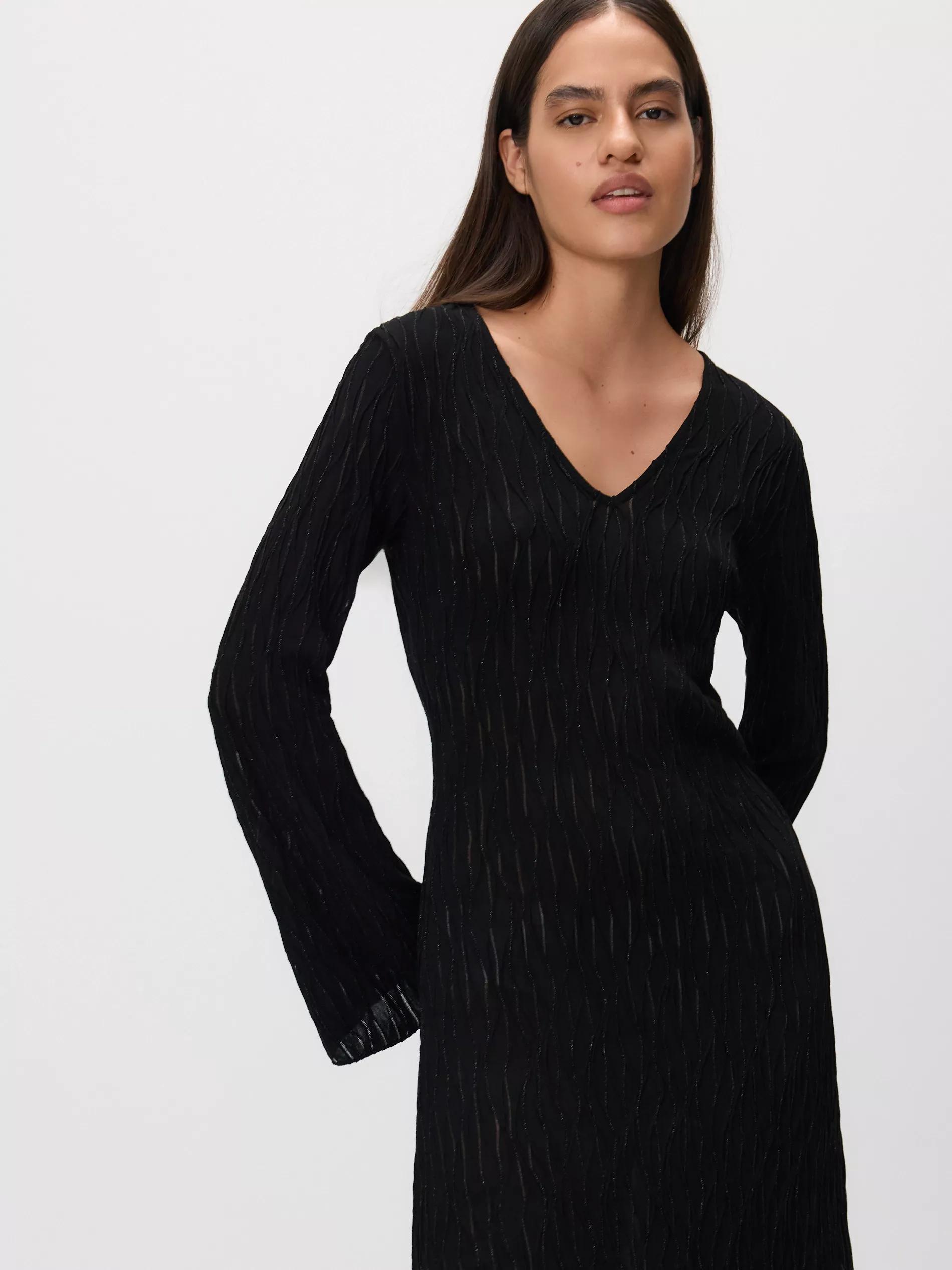 Black Patterned Maxi Dress, Black, large image number 3