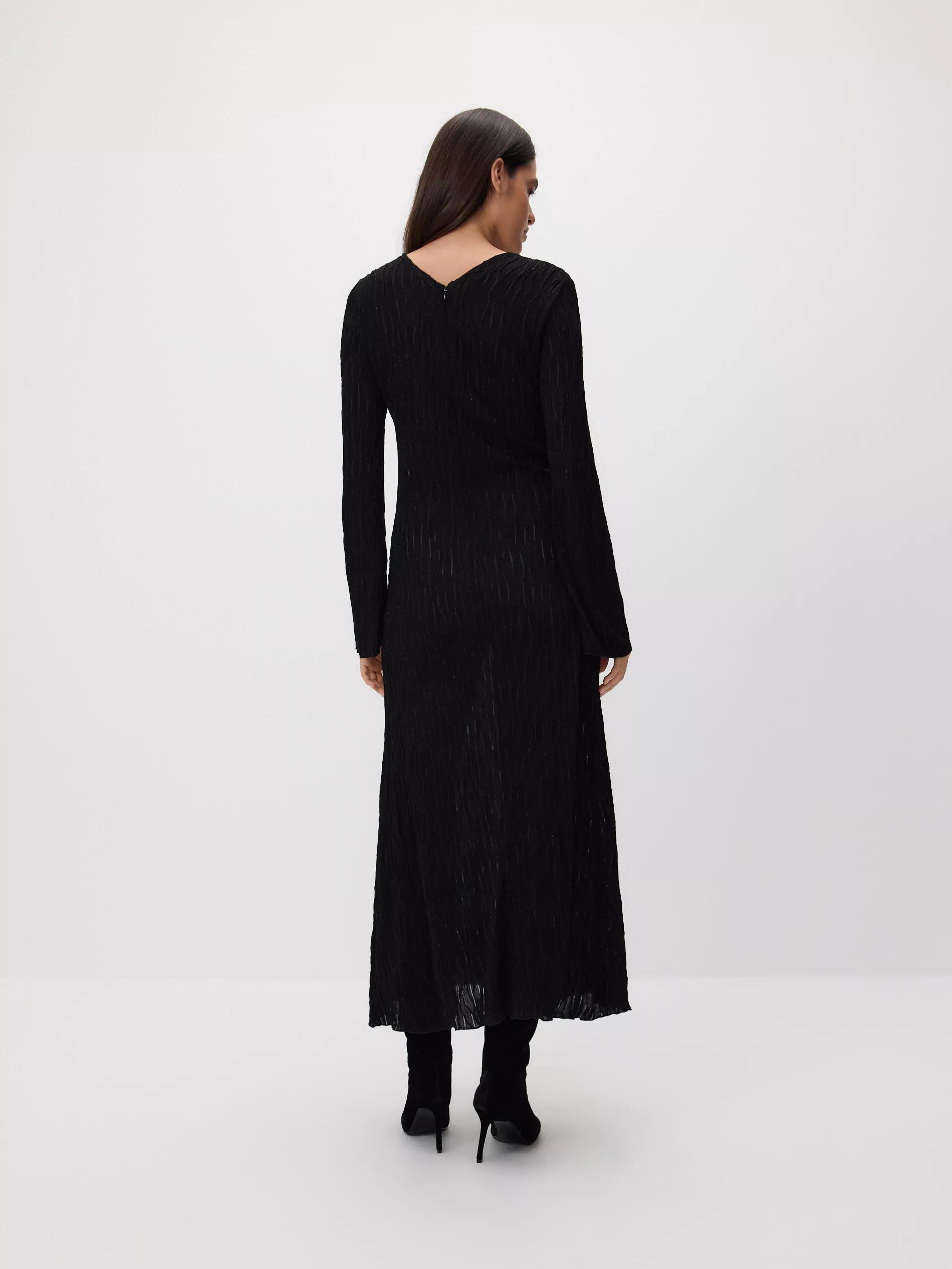 Black Patterned Maxi Dress, Black, large image number 4