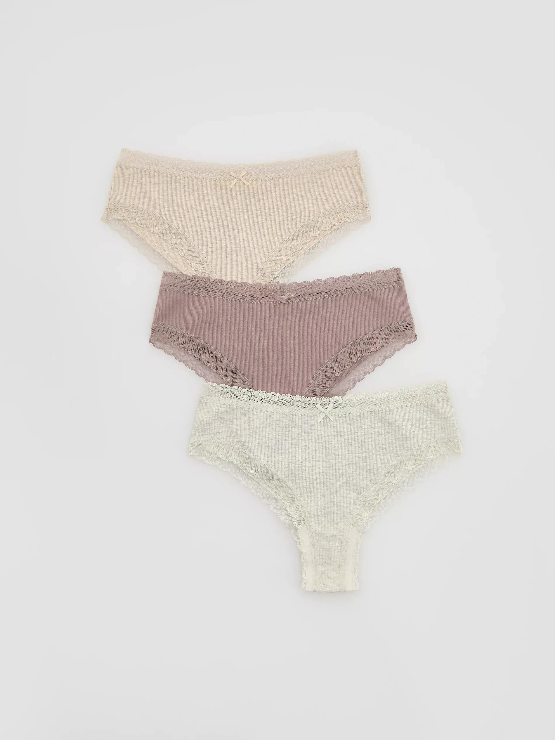 Beige Hipster Panties 3-Pack, Ivory, large image number 0