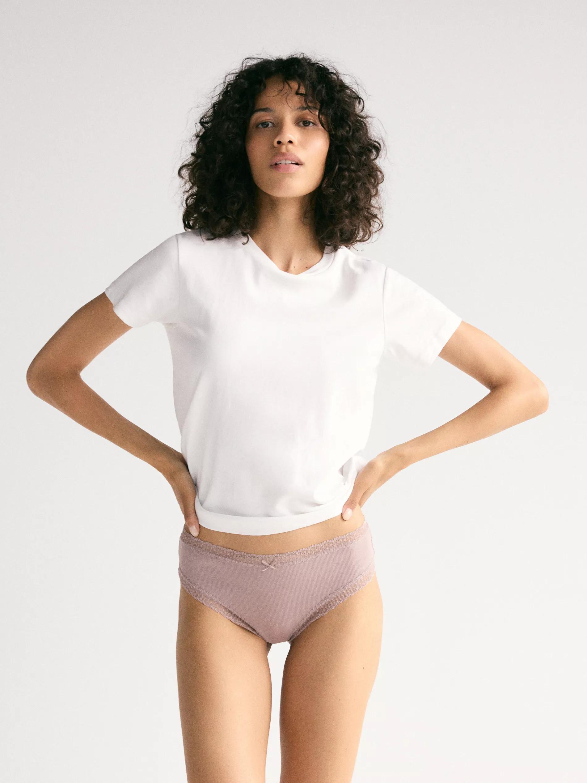 Beige Hipster Panties 3-Pack, Ivory, large image number 2