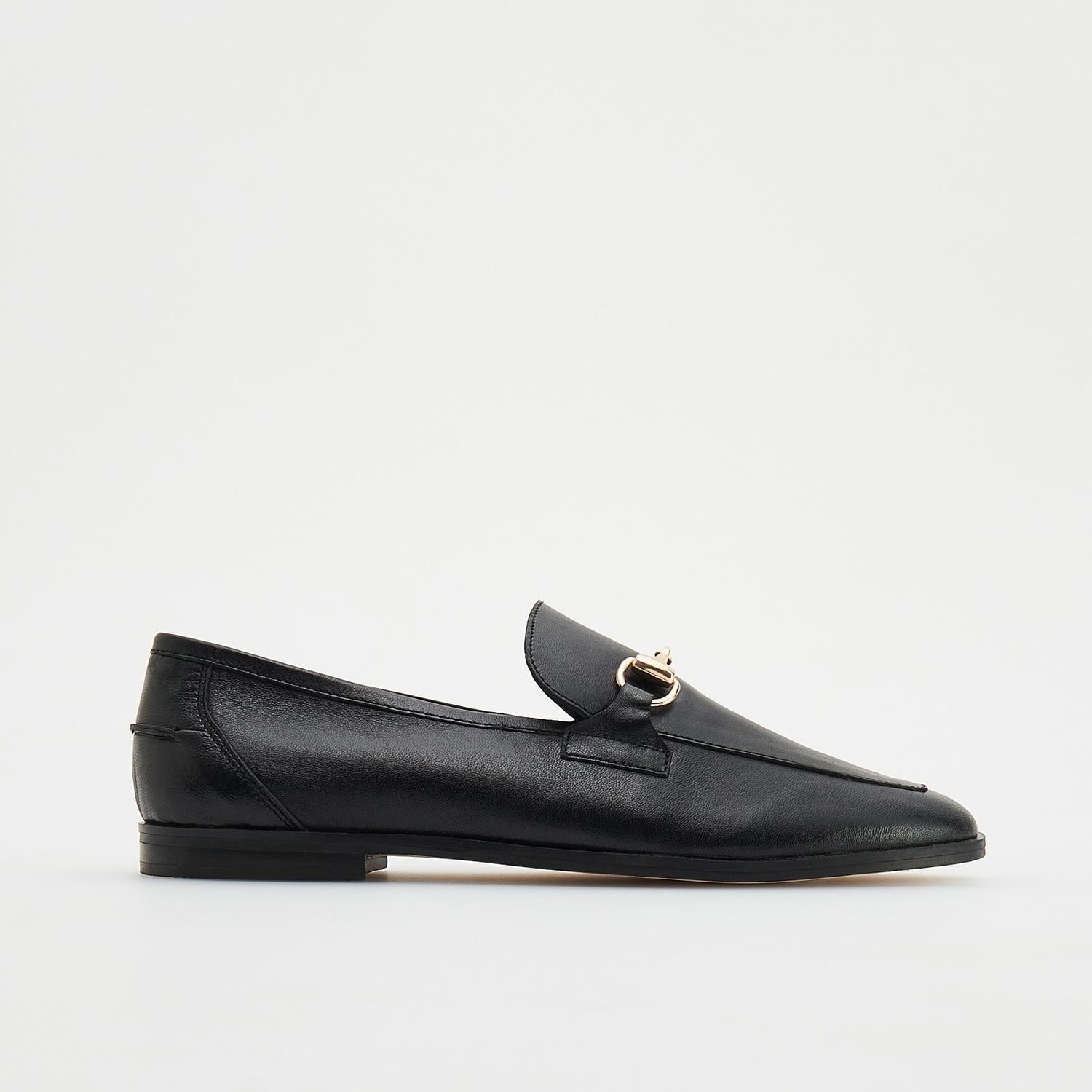 Black Leather Loafers, , large image number 1
