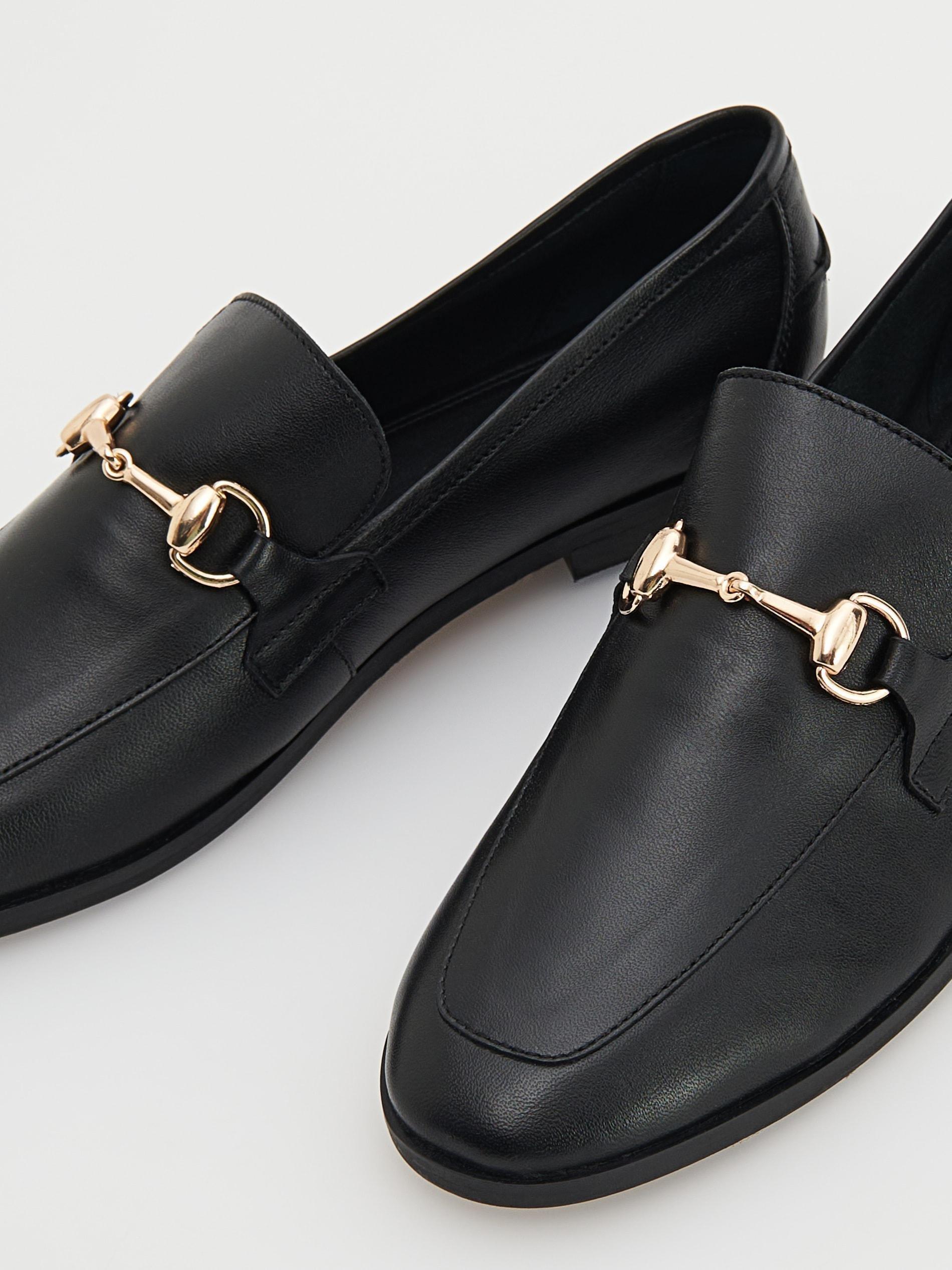 Black Leather Loafers, , large image number 4